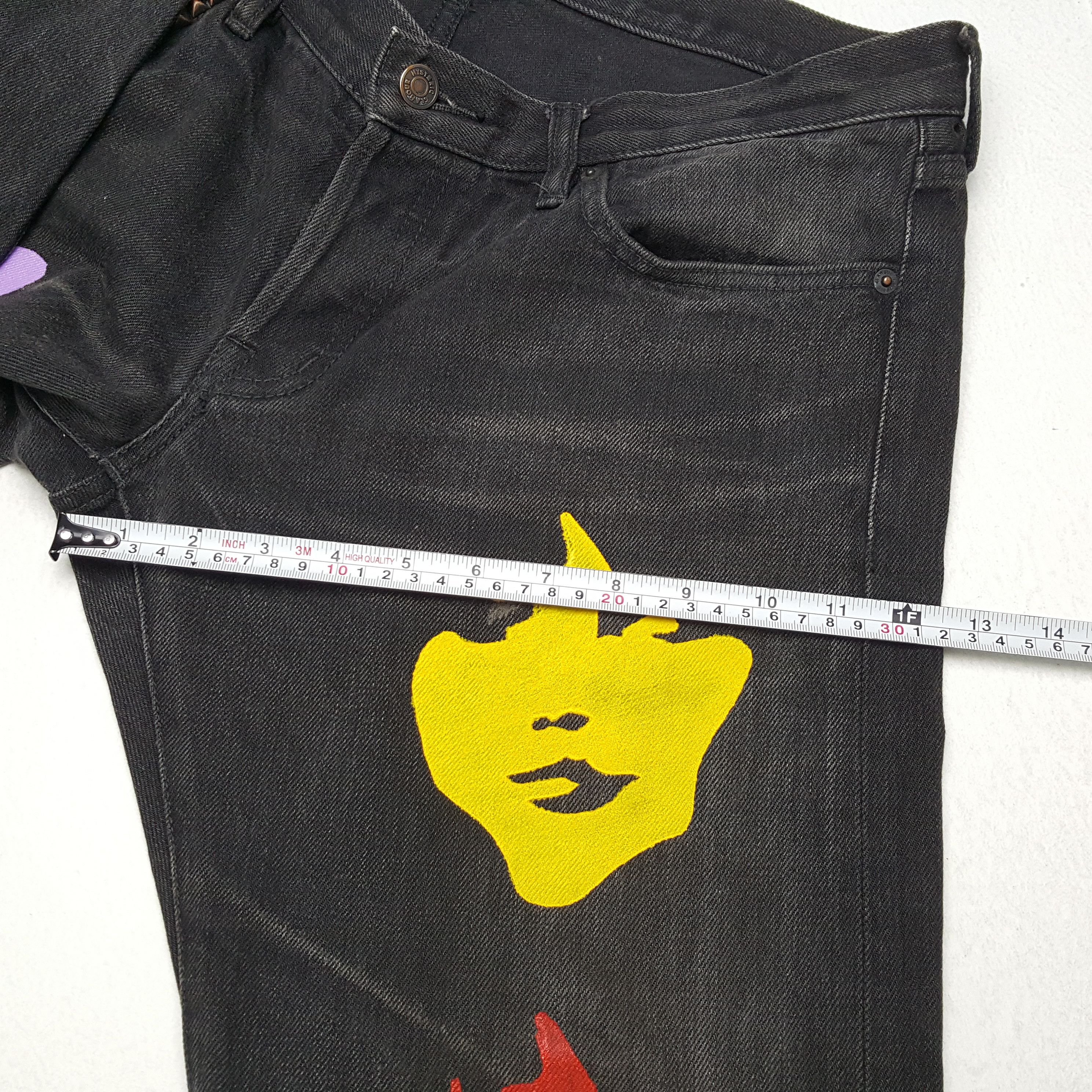 Hysteric Glamour × If Six Was Nine × Japanese Brand Vintage HYSTERIC GLAMOUR Japanese Brand Face Custom Jeans Size 36" / US 14 / IT 50 - 9 Thumbnail
