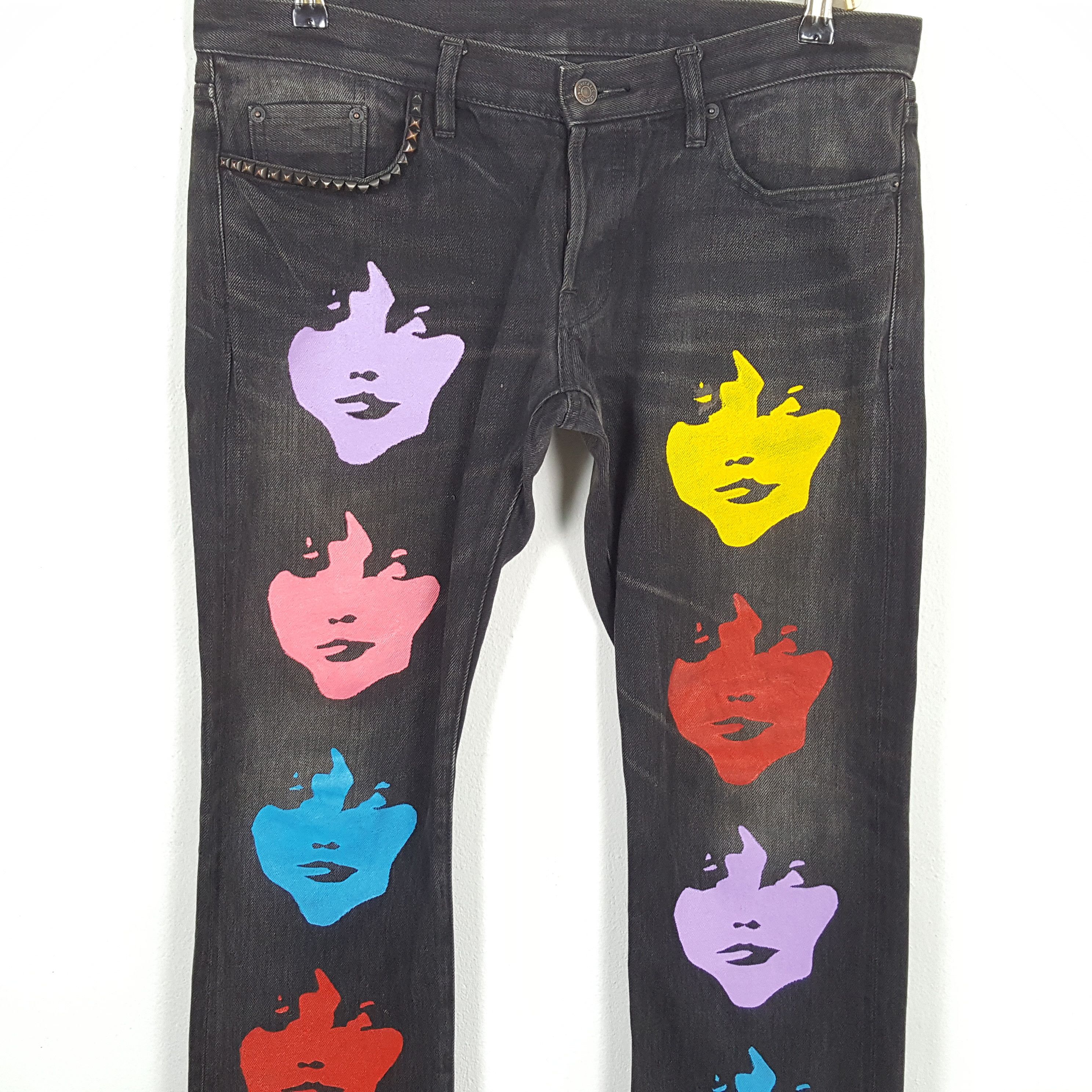 Hysteric Glamour × If Six Was Nine × Japanese Brand Vintage HYSTERIC GLAMOUR Japanese Brand Face Custom Jeans Size 36" / US 14 / IT 50 - 2 Thumbnail
