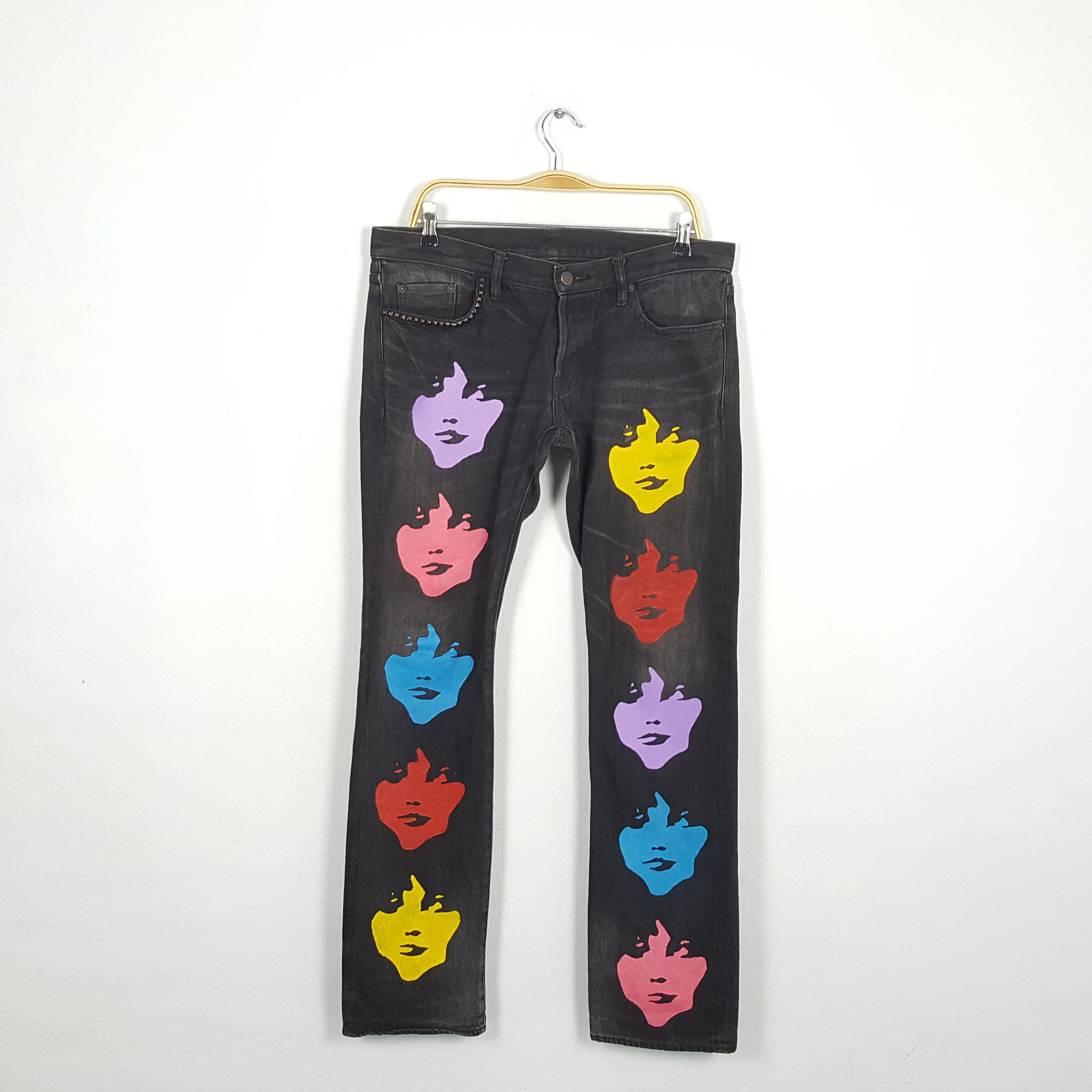Hysteric Glamour × If Six Was Nine × Japanese Brand Vintage HYSTERIC GLAMOUR Japanese Brand Face Custom Jeans Size 36" / US 14 / IT 50 - 1 Thumbnail