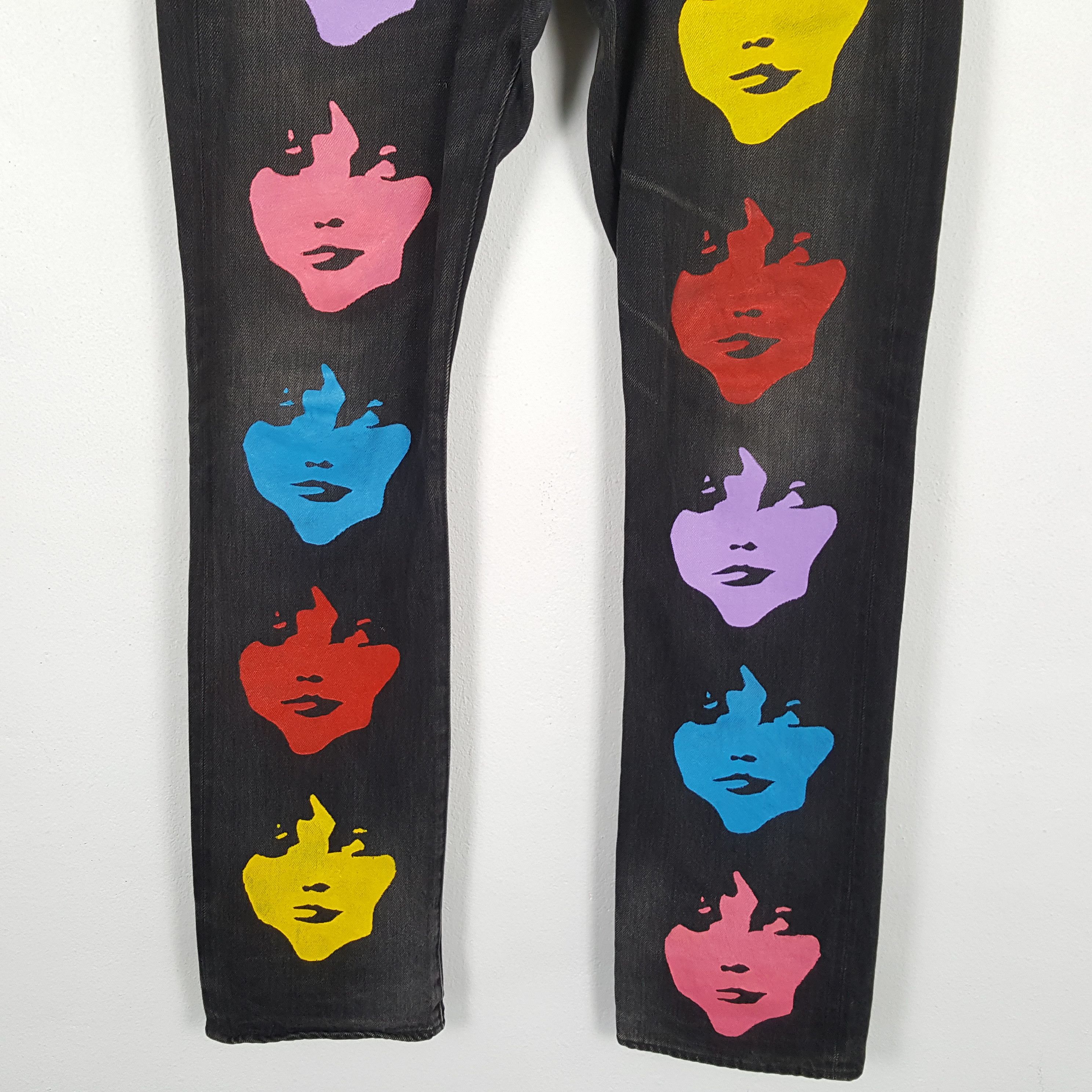 Hysteric Glamour × If Six Was Nine × Japanese Brand Vintage HYSTERIC GLAMOUR Japanese Brand Face Custom Jeans Size 36" / US 14 / IT 50 - 3 Thumbnail