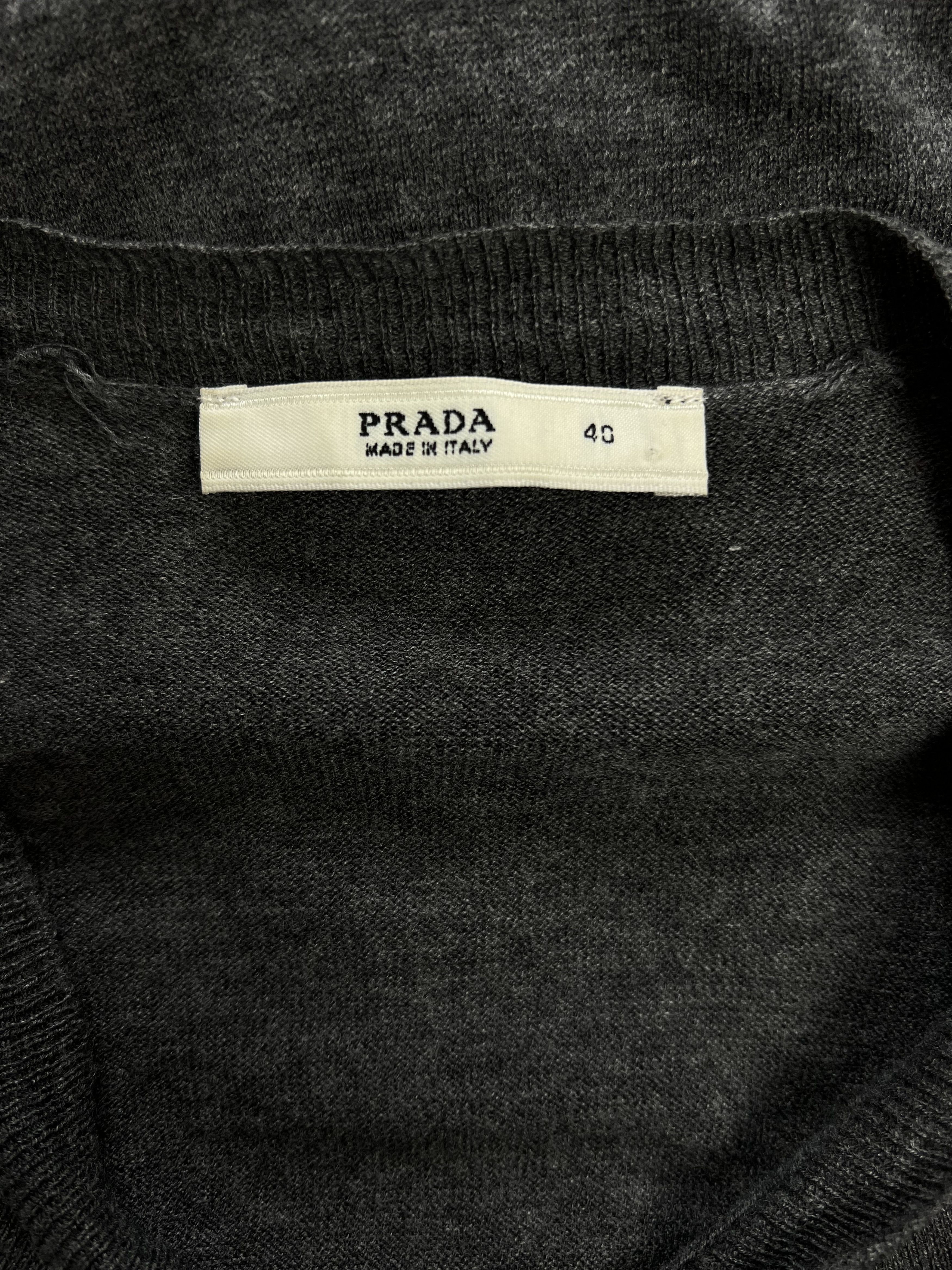 Prada ⚡️QUICK SALE⚡️2009 Prada Grey Cardigan Size M / US 6-8 / IT 42-44 - 3 Thumbnail