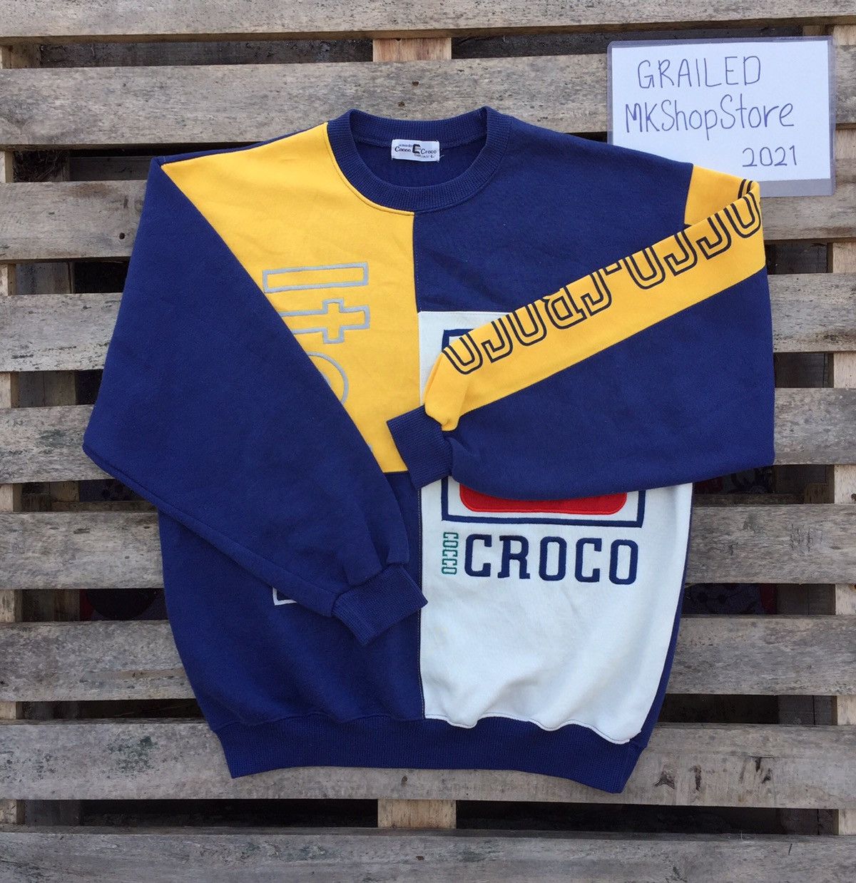 Vintage Vintage Itali Multicolour Crewneck Sweatshirt by Cocco Croco Size US L / EU 52-54 / 3 - 2 Thumbnail