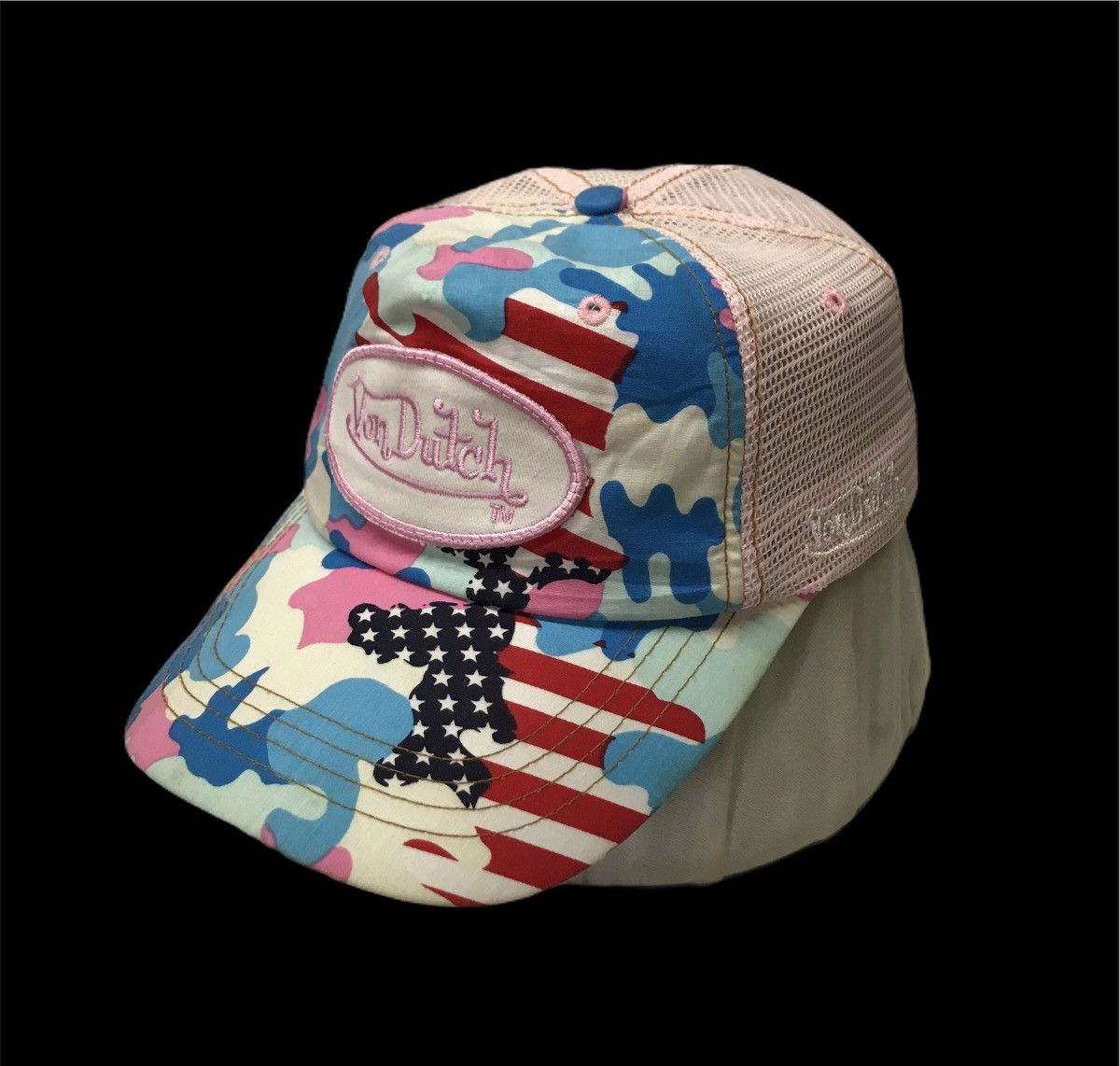 Von Dutch Von Dutch Camo American Flag Trucker Hats Caps Size ONE SIZE - 1 Thumbnail