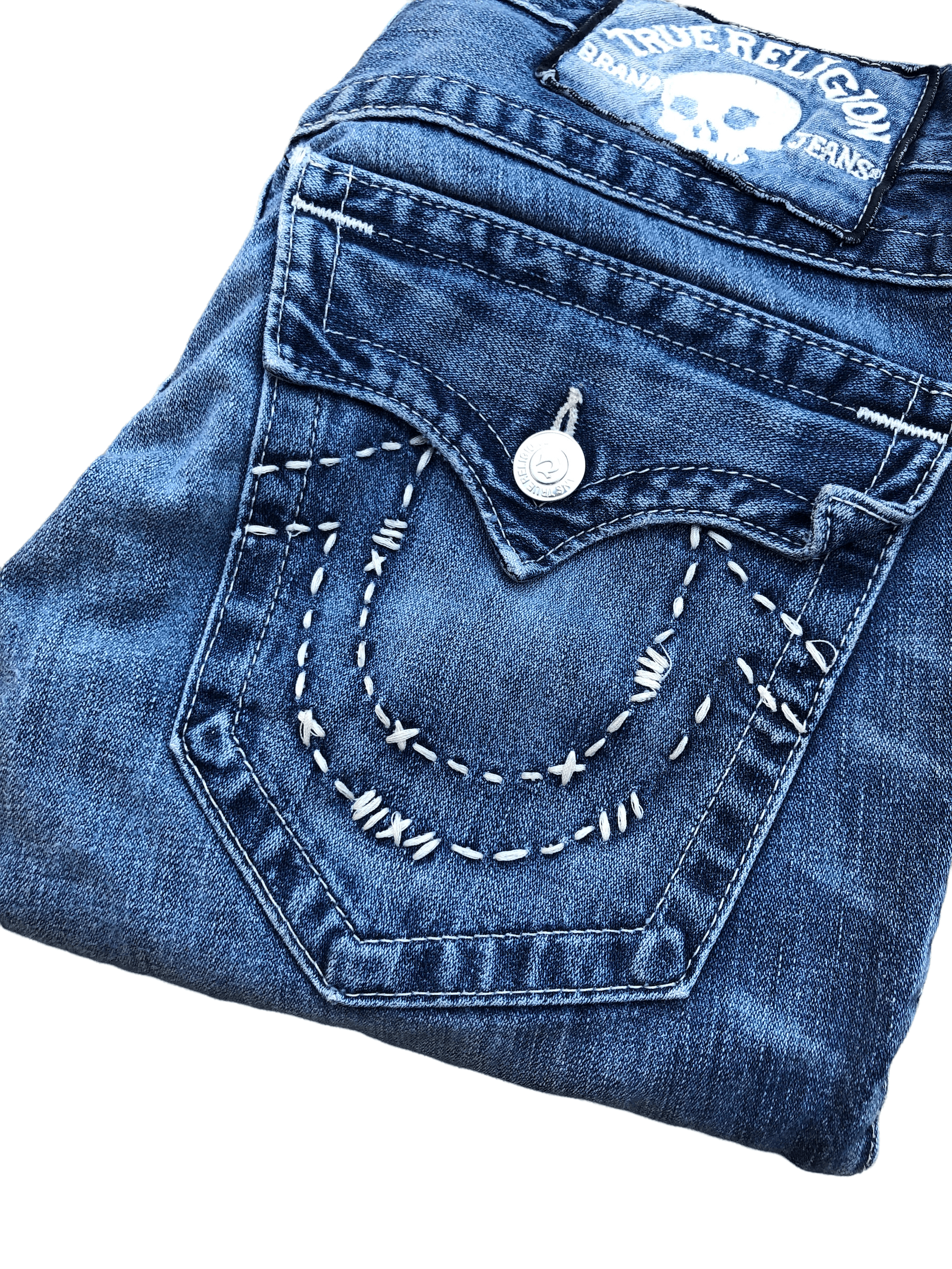 True Religion × Vintage Vintage True Religion Jeans Size 30 'Skull Tag' Blue Size US 30 / EU 46 - 11 Thumbnail