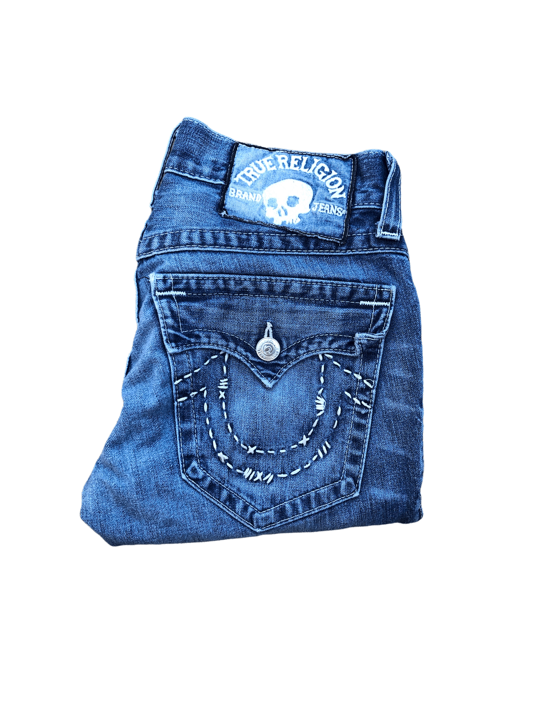 TRUE RELIGIONサイズ30ウエスト42 TRUE RELIGION Section Straight Distressed Jeans Men's Tag 42