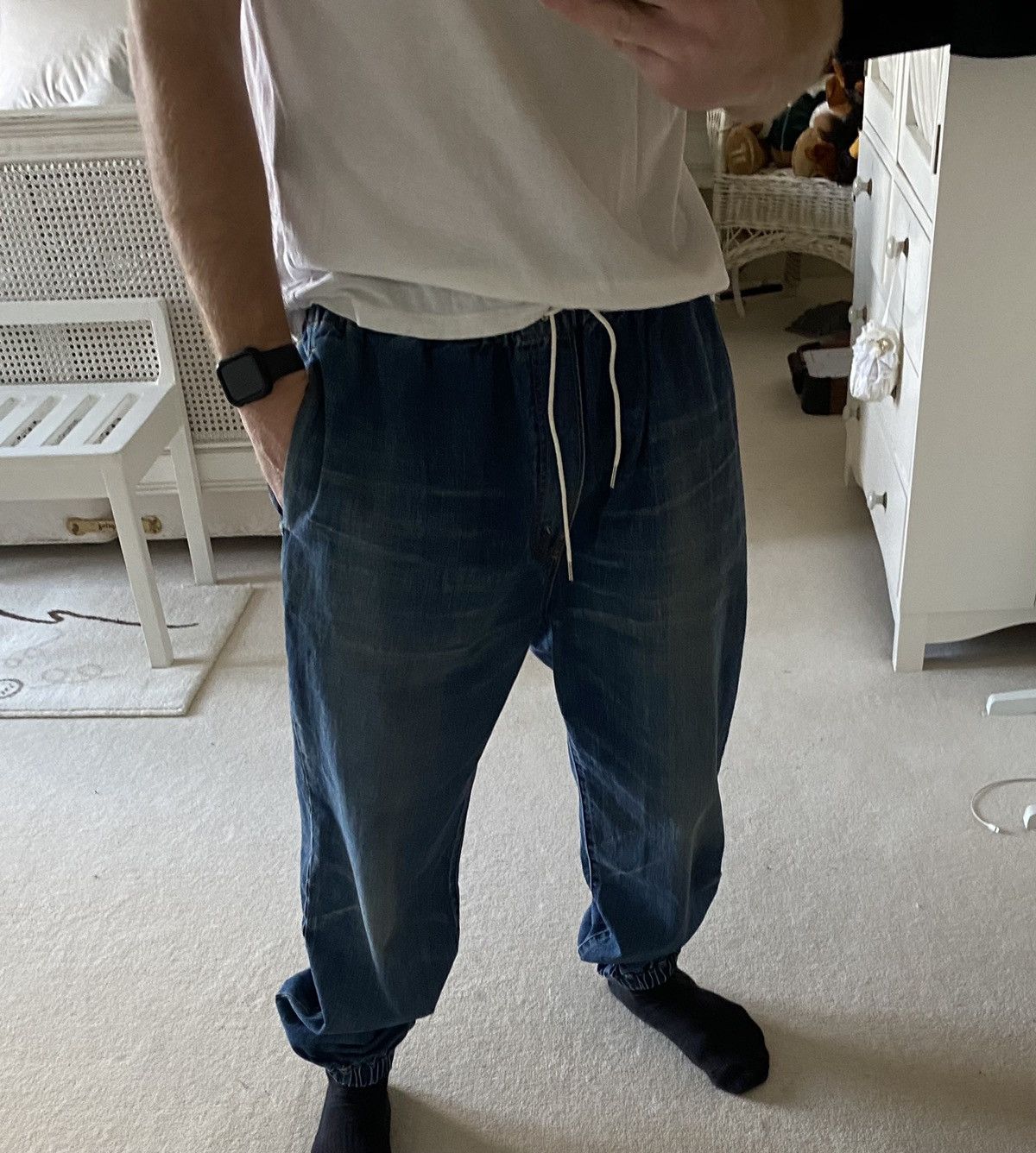 Celine SS21 Celine ‘the dancing kid’ jogger jean trash wash denim Size US 33 - 12 Thumbnail