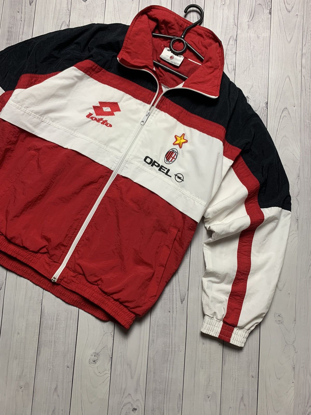 Lotto Sport × Vintage Vintage soccer track jacket AC Milan Lotto Opel size M rare Size US M / EU 48-50 / 2 - 4 Thumbnail