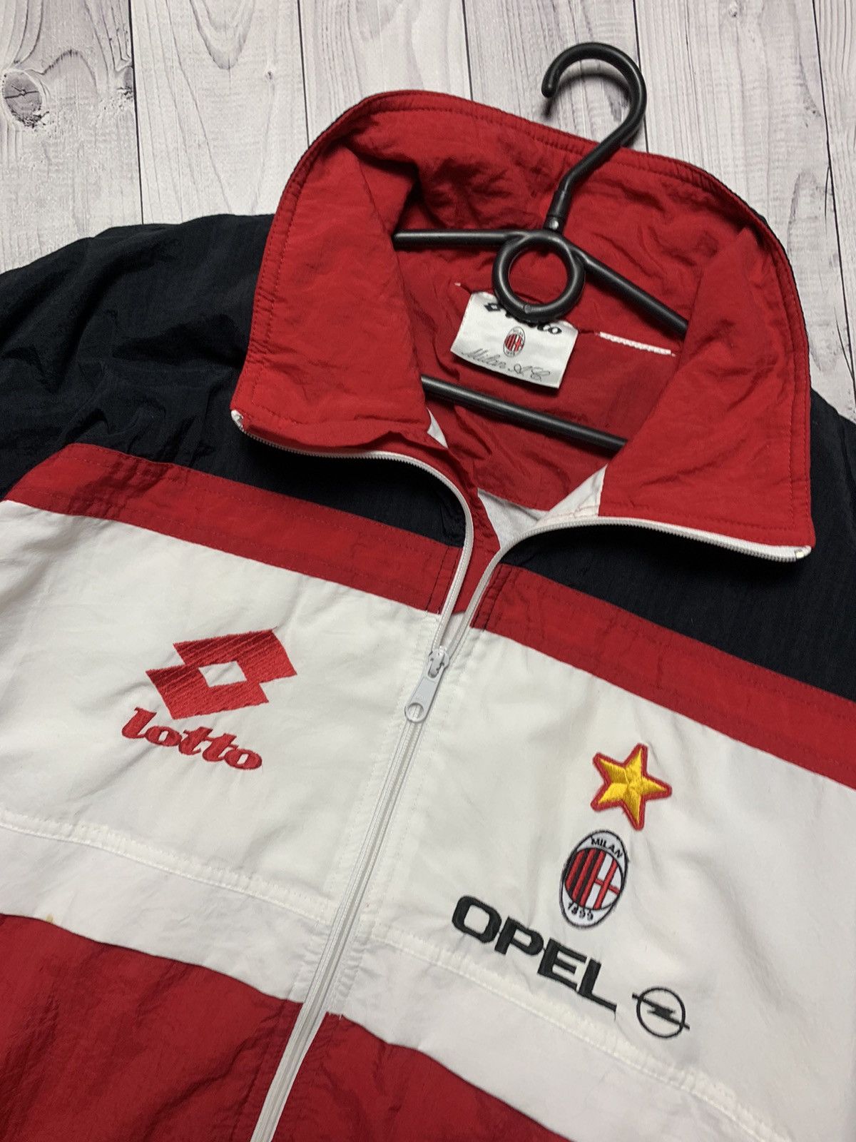 Lotto Sport × Vintage Vintage soccer track jacket AC Milan Lotto Opel size M rare Size US M / EU 48-50 / 2 - 5 Thumbnail