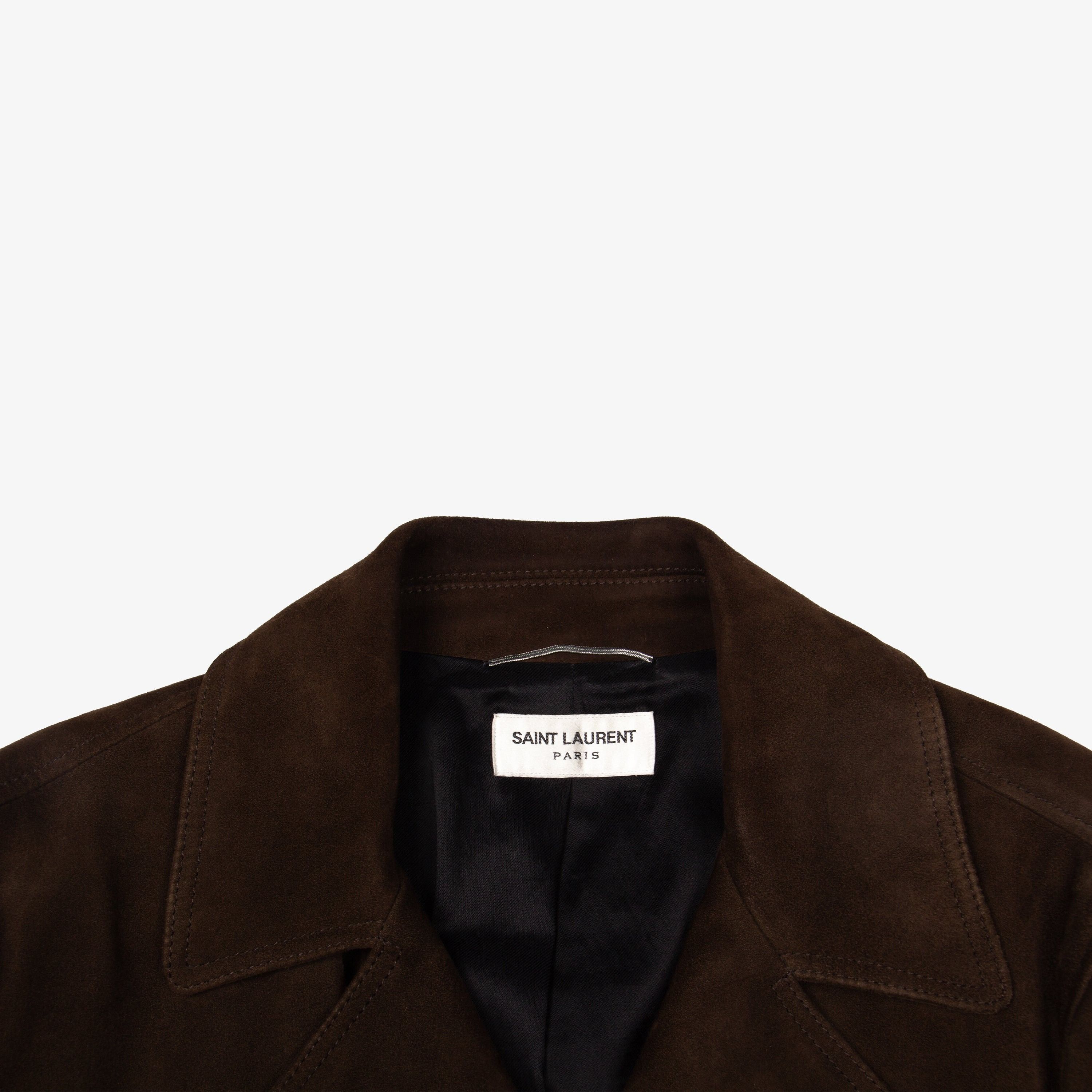 Hedi Slimane × Saint Laurent Paris SAINT LAURENT SUEDE GOAT LEATHER TRUCKER JACKET | 50 Size US L / EU 52-54 / 3 - 3 Thumbnail