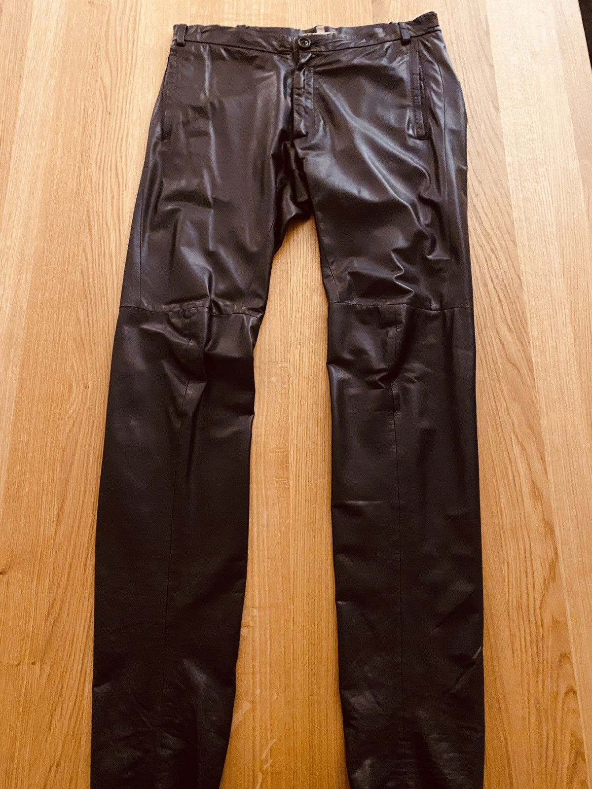 image of Black Damir Doma Leather Pants, Men's (Size 30)