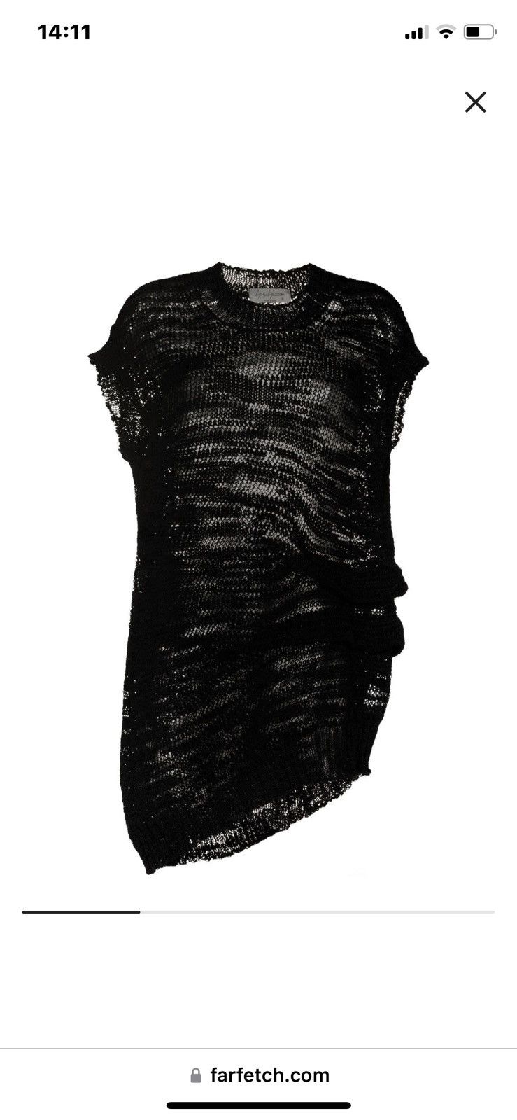 image of Black Asymmetric Knitted Yohji Yamamoto Our Homme Best, Men's (Size Medium)