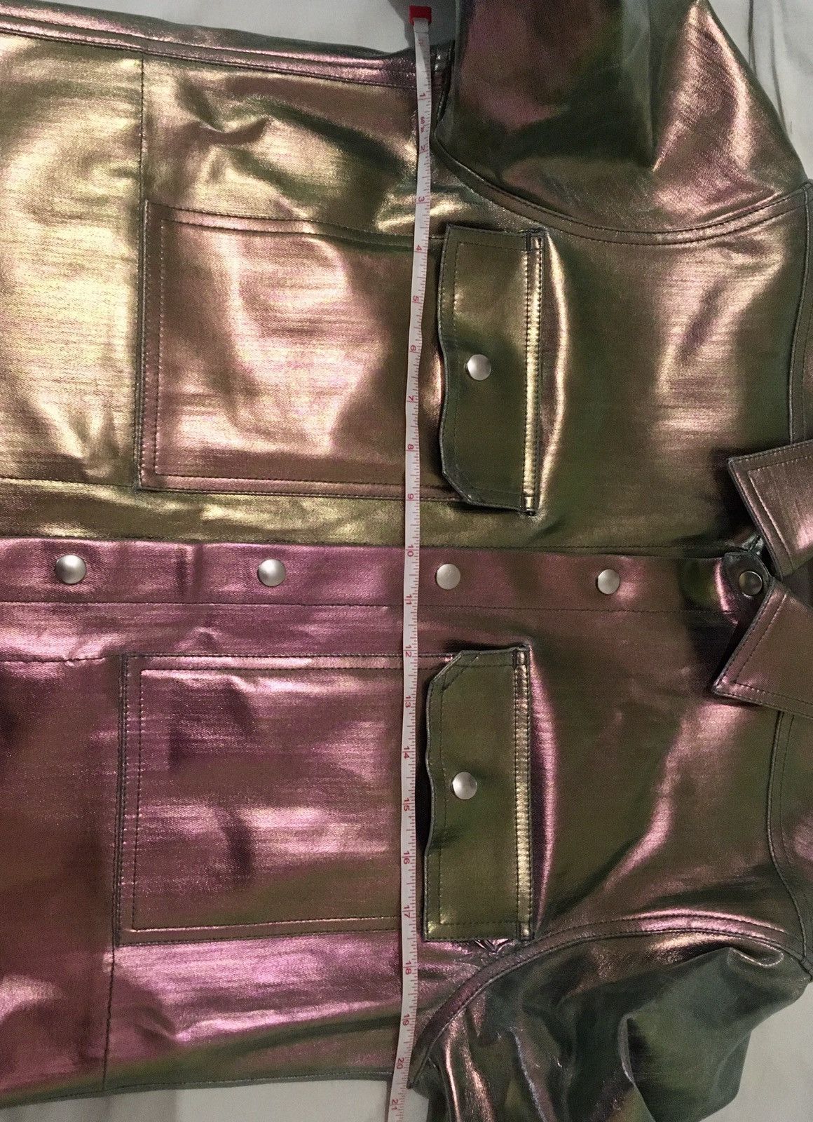 Rick Owens × Rick Owens Drkshdw NEW 🔥 IRIDESCENT METAL COATED DENIM JACKET TECUATL CARTI 46 Size US S / EU 44-46 / 1 - 13 Thumbnail