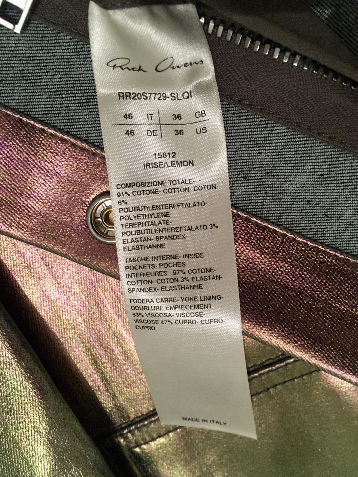 Rick Owens × Rick Owens Drkshdw NEW 🔥 IRIDESCENT METAL COATED DENIM JACKET TECUATL CARTI 46 Size US S / EU 44-46 / 1 - 12 Thumbnail