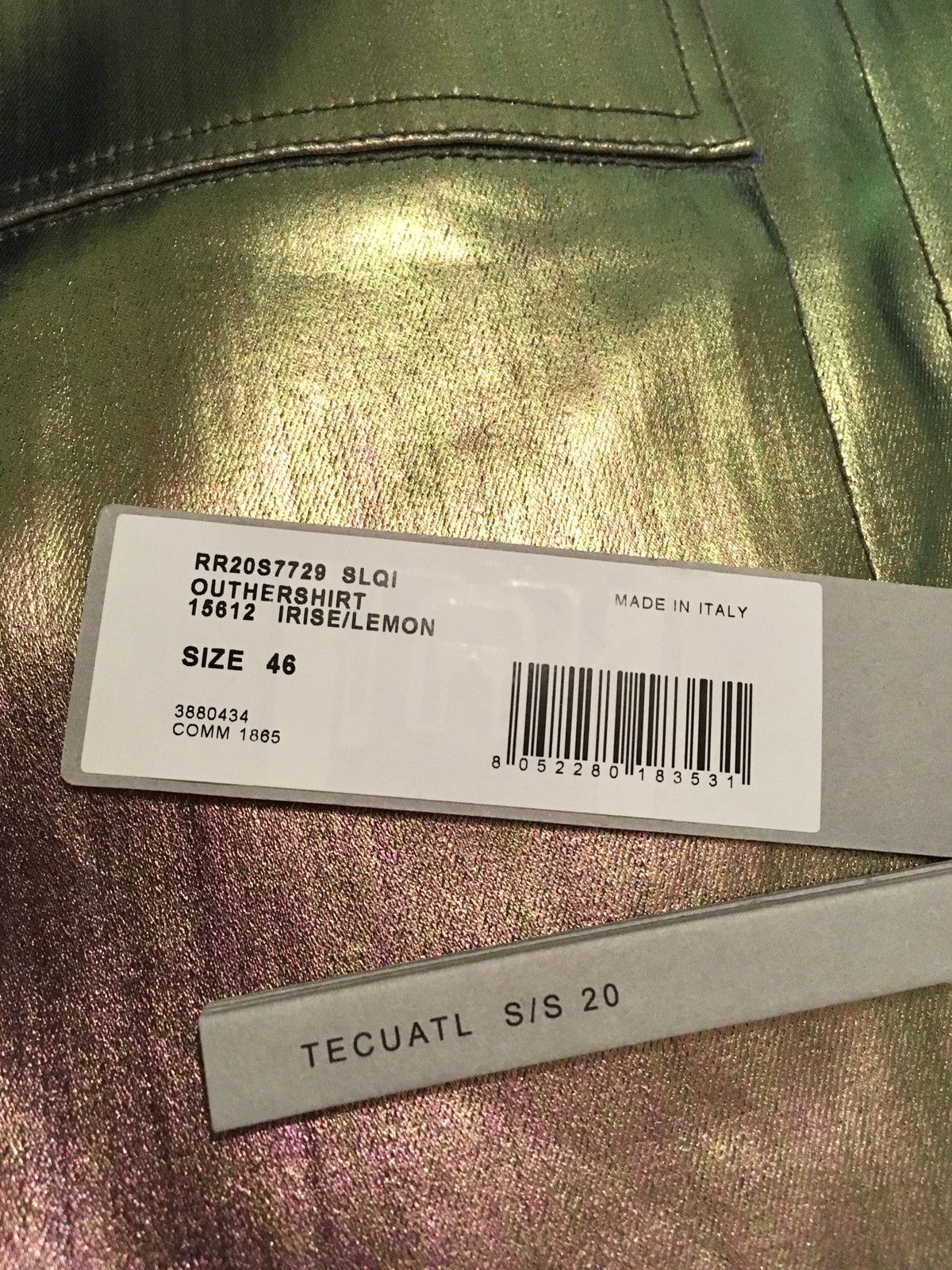 Rick Owens × Rick Owens Drkshdw NEW 🔥 IRIDESCENT METAL COATED DENIM JACKET TECUATL CARTI 46 Size US S / EU 44-46 / 1 - 10 Thumbnail