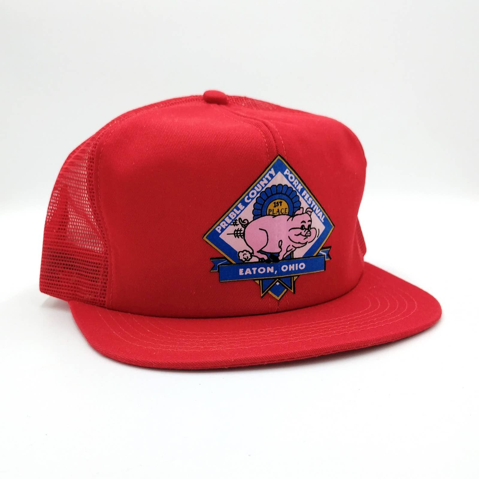 Vintage Vintage Preble County Pork Festival Snapback Trucker Hat Size ONE SIZE - 1 Thumbnail