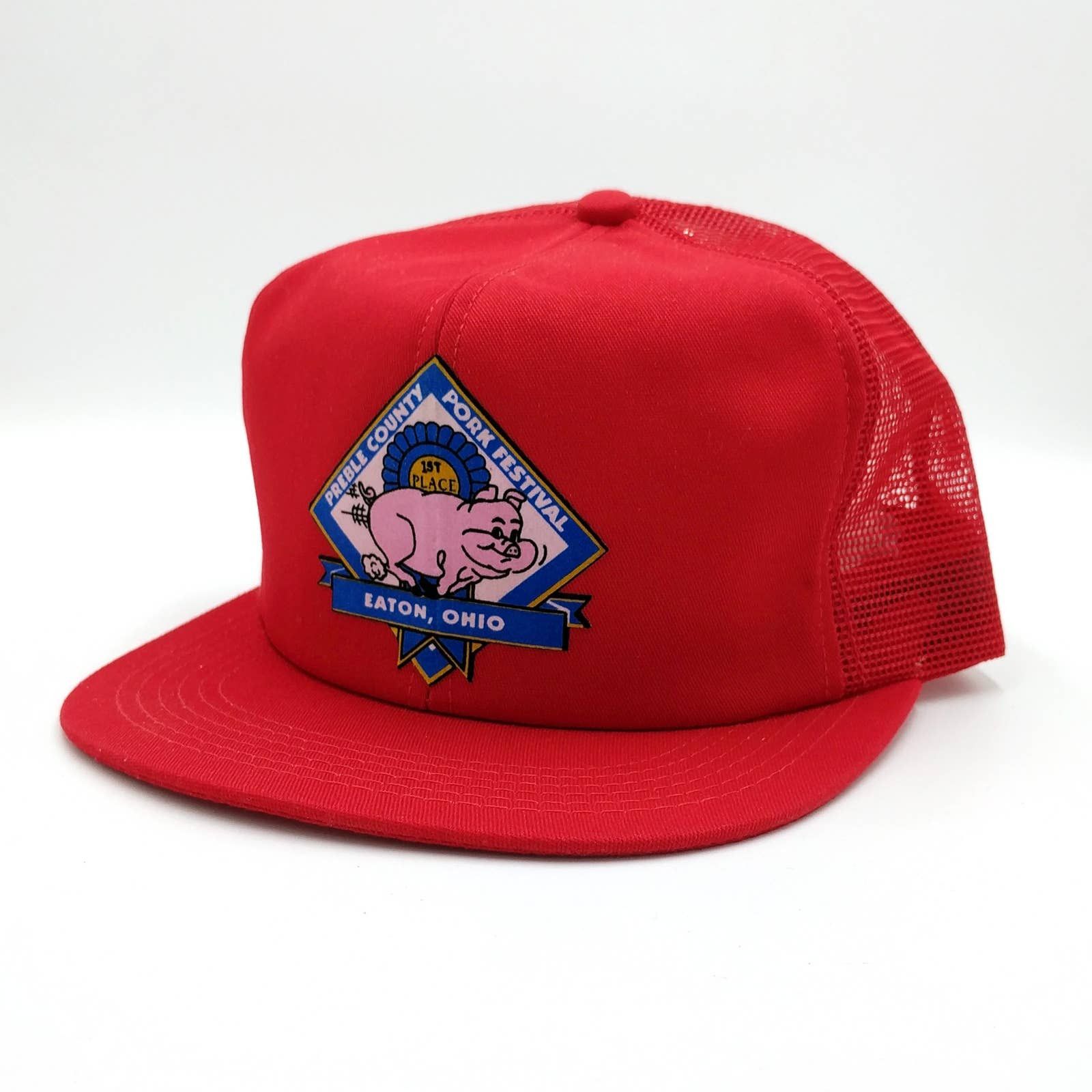 Vintage Vintage Preble County Pork Festival Snapback Trucker Hat Size ONE SIZE - 3 Thumbnail
