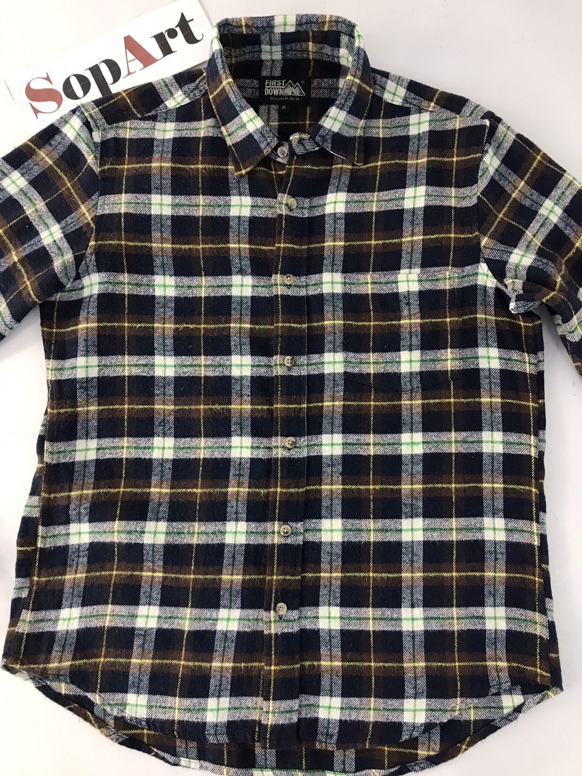 Flannel Vintage Flannel First Down Button Up Design Plaid Size US M / EU 48-50 / 2 - 3 Thumbnail