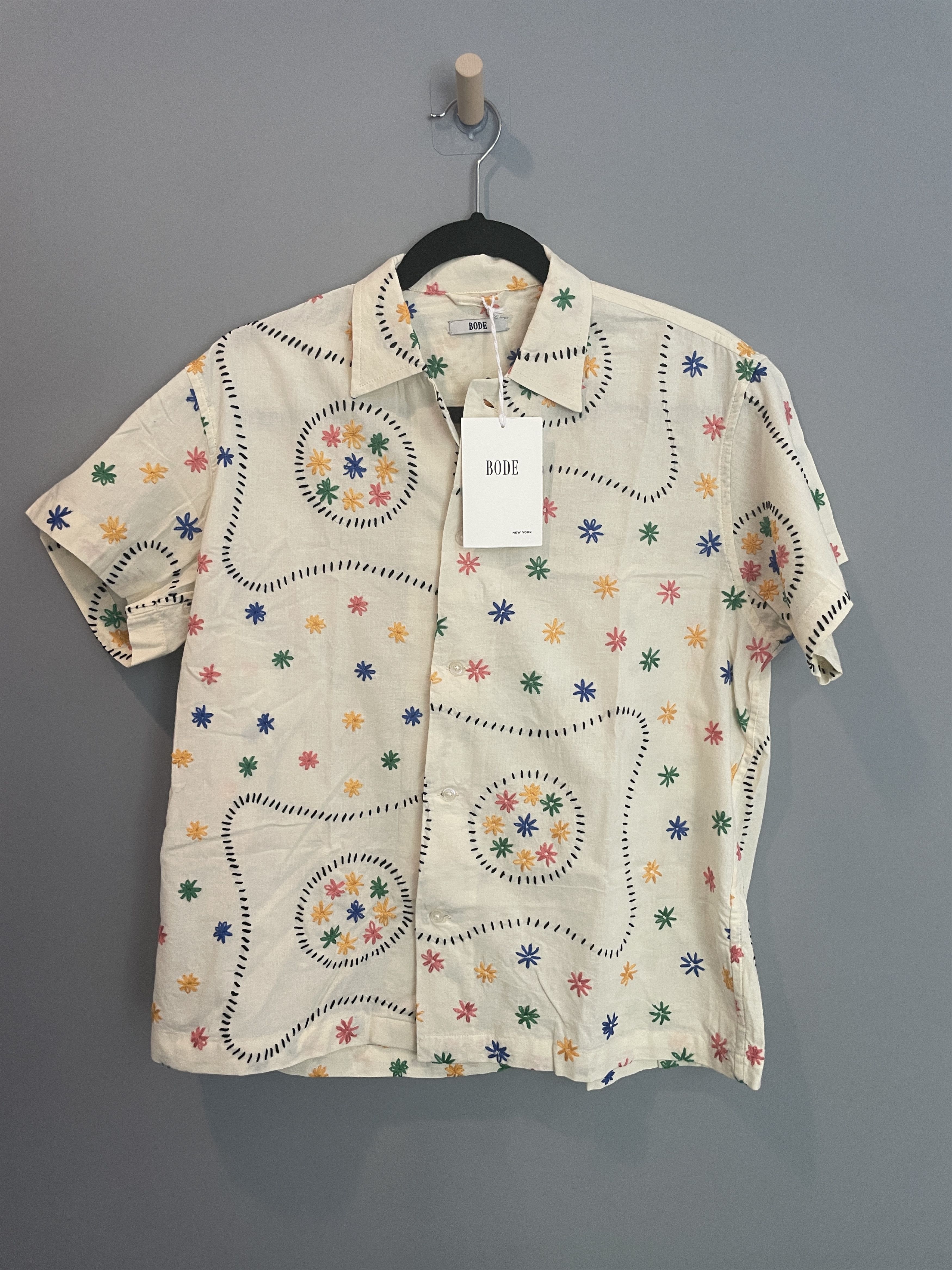 Bode BODE 1of1 Pond Cross Stitch Shirt (sz L/XL) | Grailed