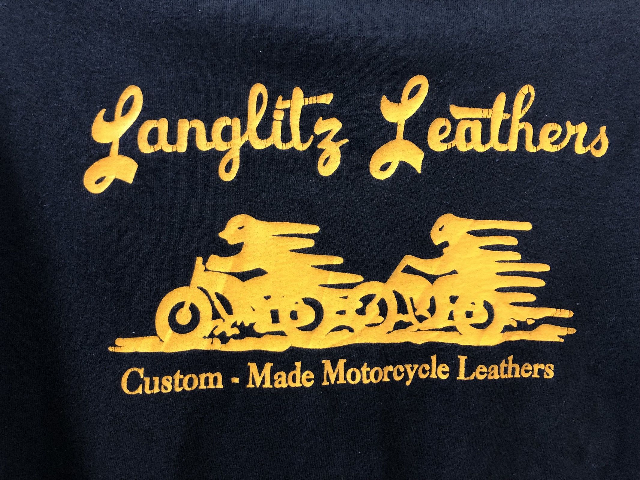 Vanson Leathers Langlitz Leather Usa Double Sided Black Ls tee Size US S / EU 44-46 / 1 - 2 Thumbnail