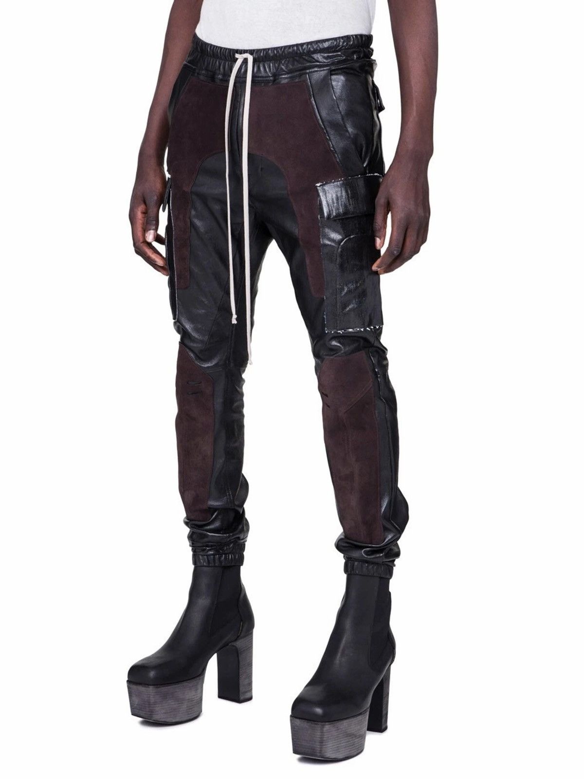 Rick Owens SAMPLE 💥 FULL LEATHER RUNWAY CARGO PANTS LARRY ASAP TRAVIS Size US 34 / EU 50 - 4 Thumbnail