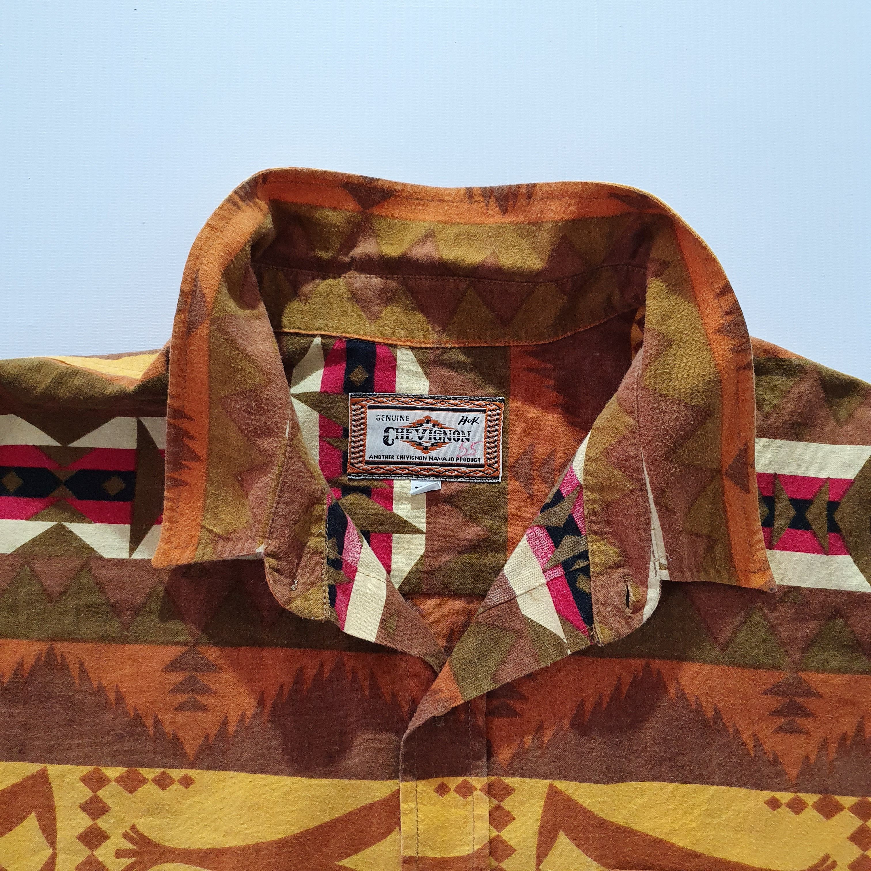 Chevignon × Native Rare size 80s Chevignon Navajo Vintage Shirt Button ups Size US XXL / EU 58 / 5 - 16 Thumbnail