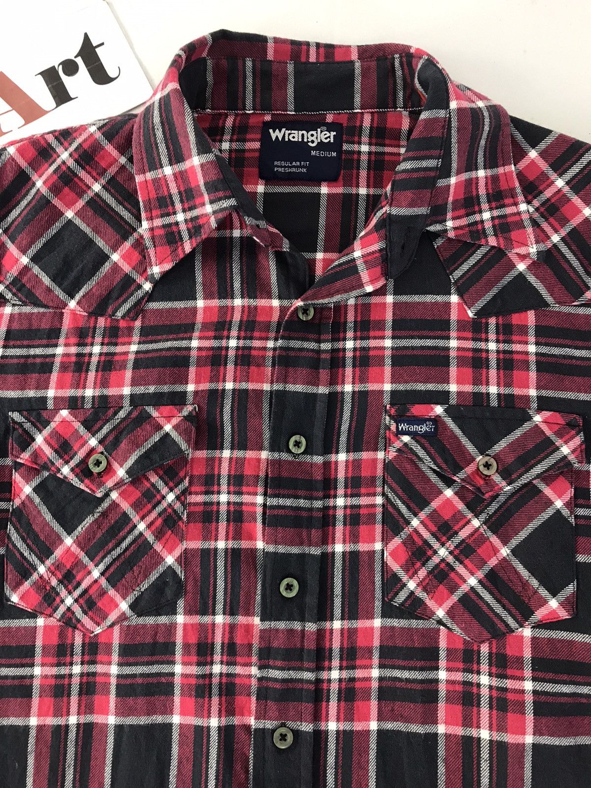 Flannel × Wrangler Vtg Flannel Wrangler Double Pocket Button Up Style Size US M / EU 48-50 / 2 - 4 Thumbnail