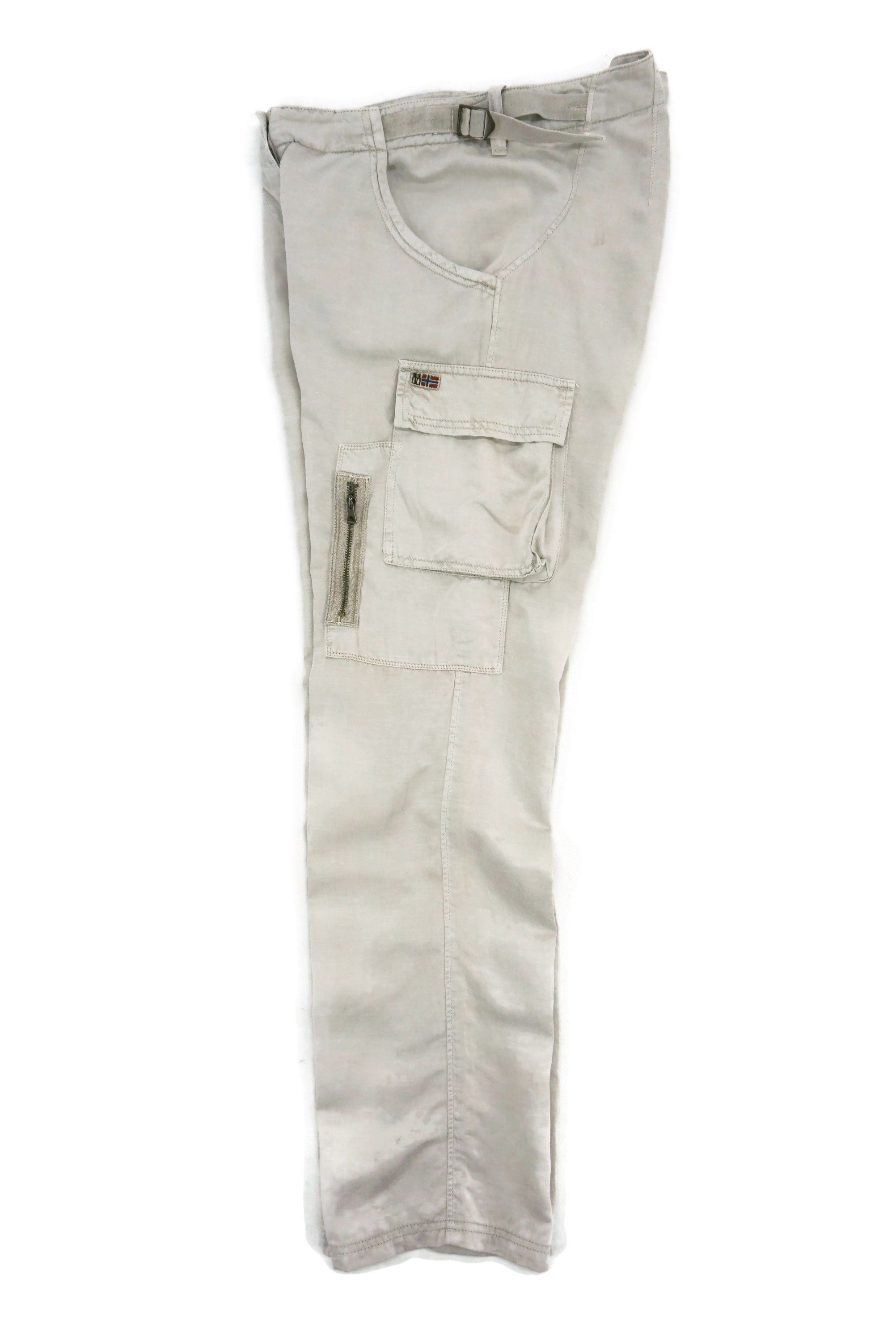 Napapijri Size 31x32.5 Distressed Cargo Tactical Linen Blend Pants Size US 31 - 3 Thumbnail