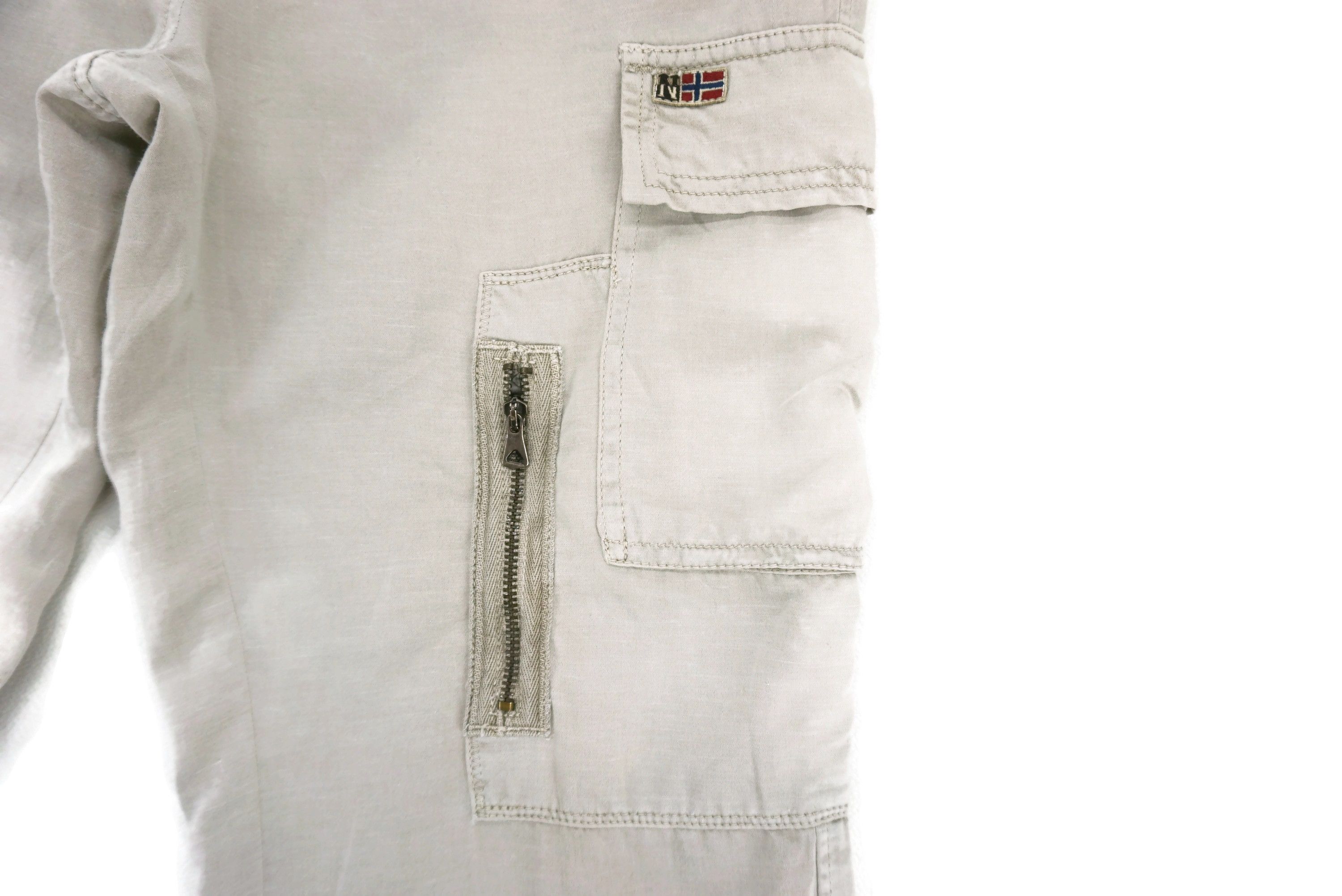 Napapijri Size 31x32.5 Distressed Cargo Tactical Linen Blend Pants Size US 31 - 8 Thumbnail