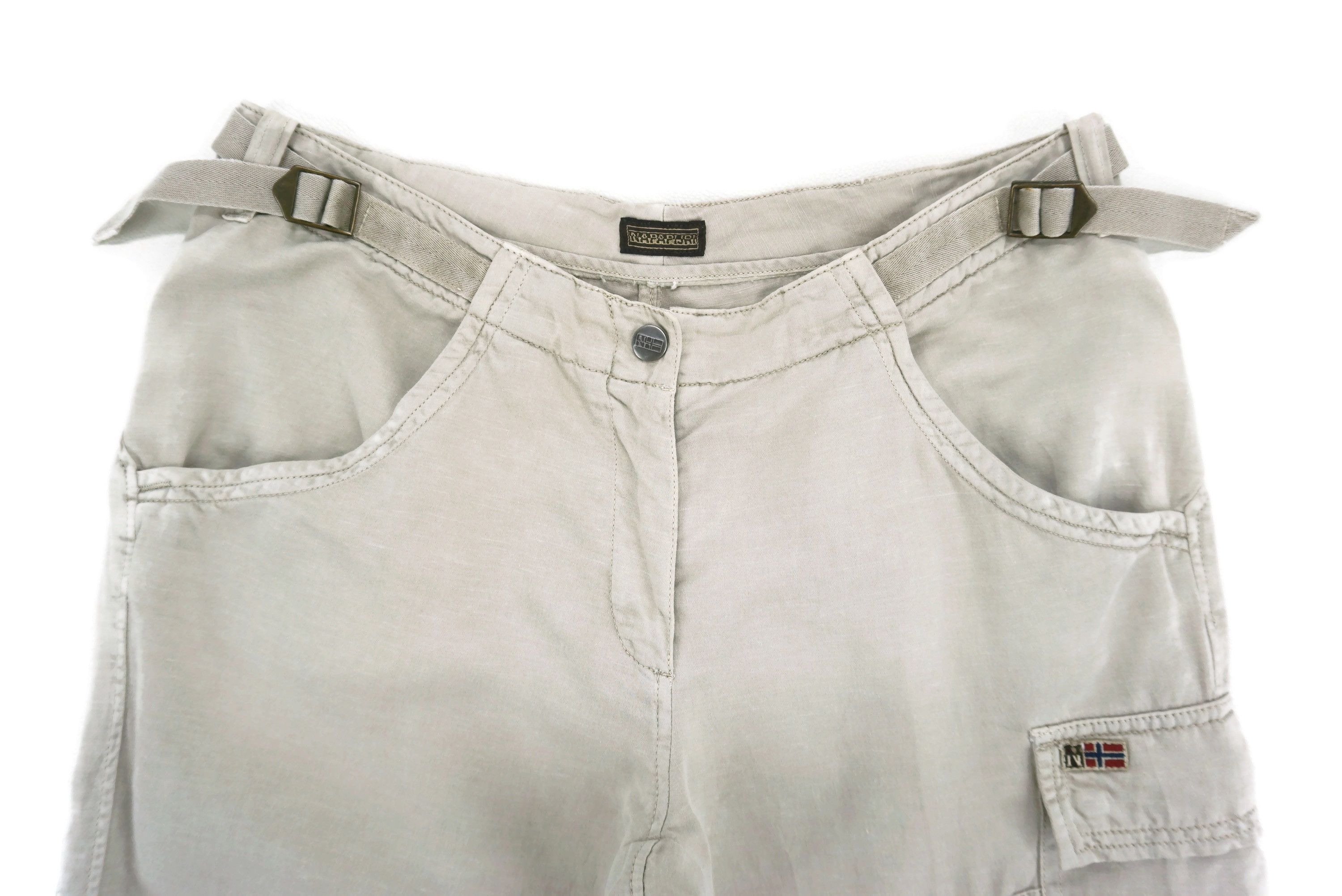 Napapijri Size 31x32.5 Distressed Cargo Tactical Linen Blend Pants Size US 31 - 5 Thumbnail