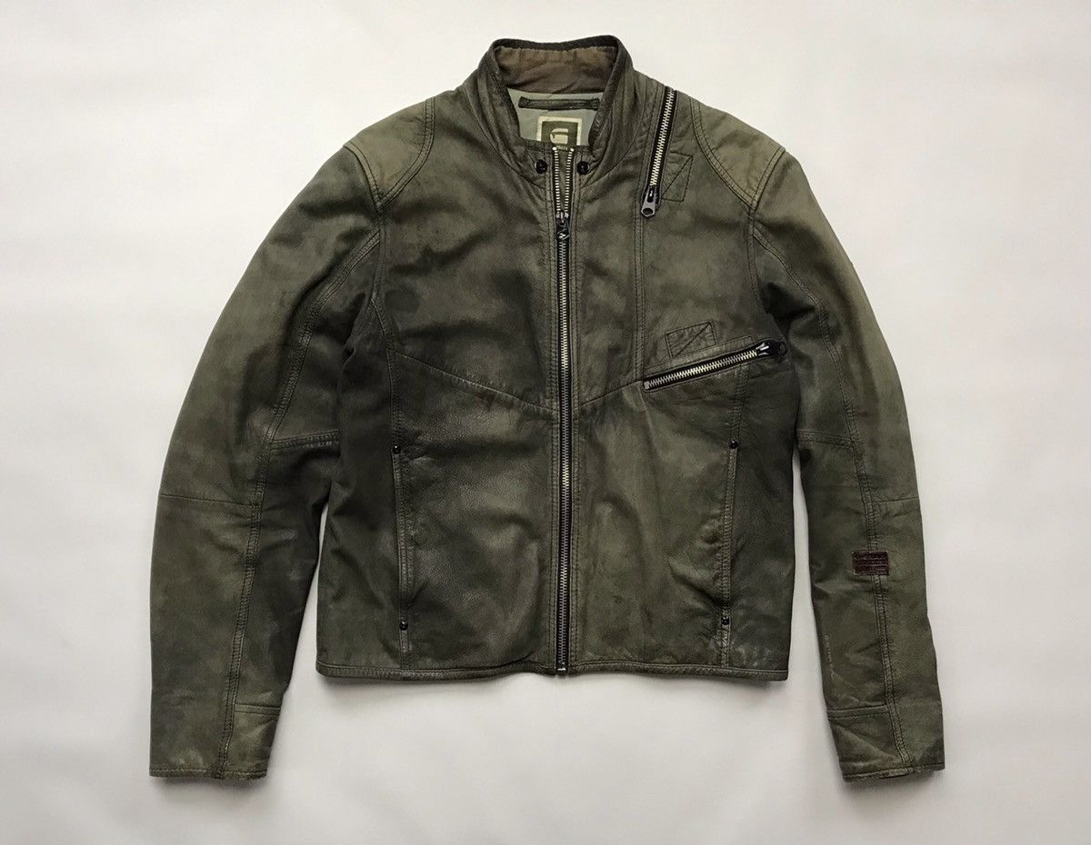 G Star Raw Aero Leather Biker Jacket