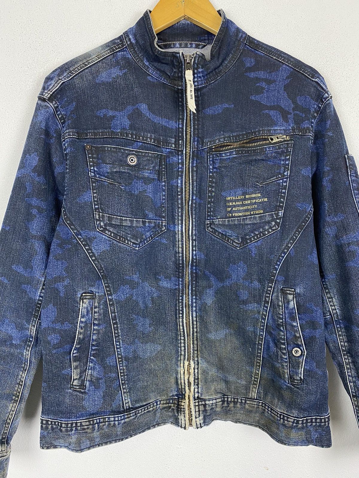 Vintage IZF DENIM DISTRESSED WORKER JACKET Size US L / EU 52-54 / 3 - 3 Thumbnail