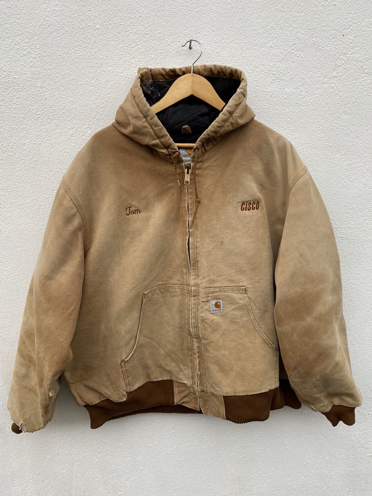 Vintage Carhartt Detroit hoodie canvas jacket