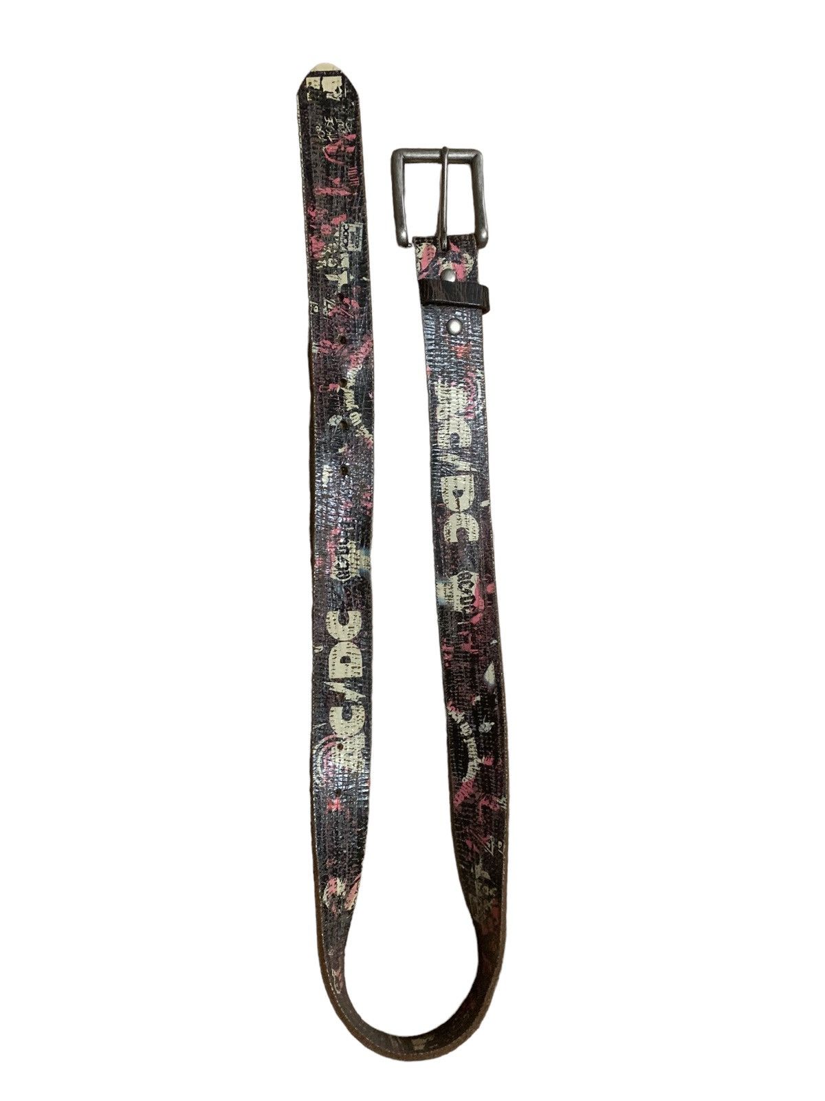 Genuine Leather × KMRii × Rockstar Games RARE ‼️ 90s ACDC Rockstar Leather Belt Size ONE SIZE - 3 Thumbnail
