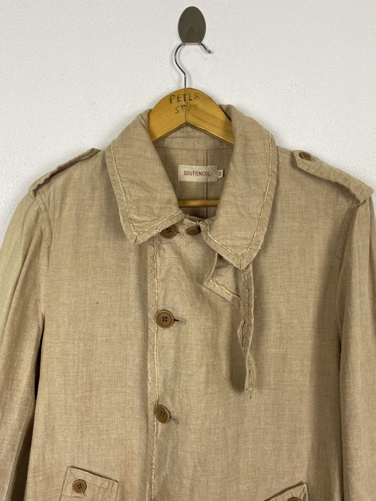 Designer × Japanese Brand SOUTIENCOL LINEN JACKET by TOSHIHIKO MURA Size US M / EU 48-50 / 2 - 6 Thumbnail