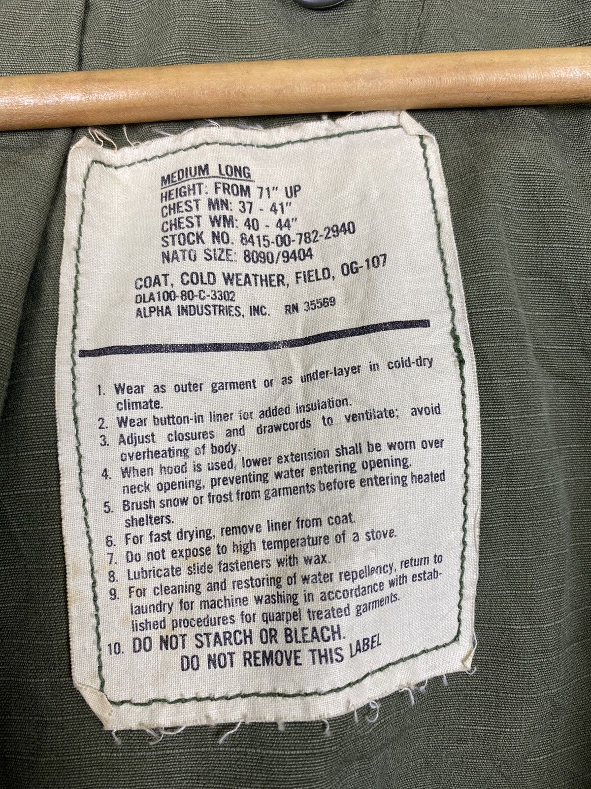 Alpha Industries × Vintage Alpha Industries Military Jacket - Medium Long Size US M / EU 48-50 / 2 - 15 Thumbnail