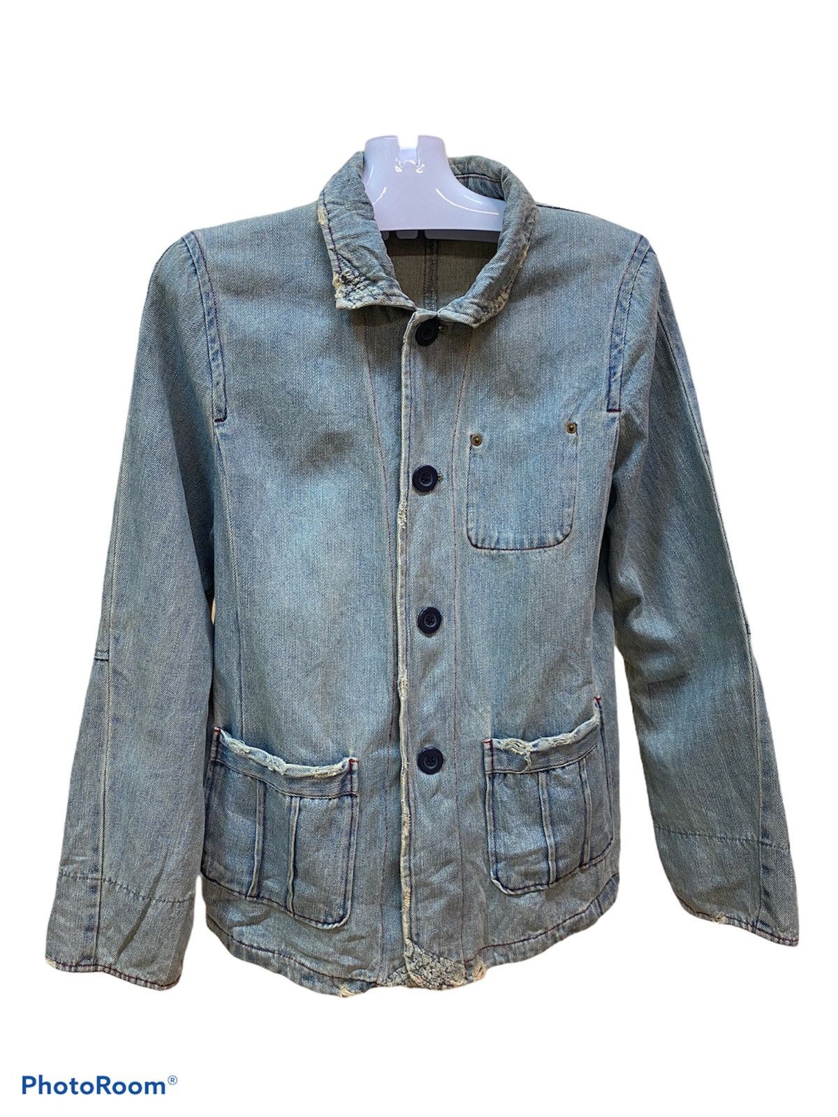 Denime Sky Bomber 391B08 Distress Denime Jacket Size US M / EU 48-50 / 2 - 1 Thumbnail