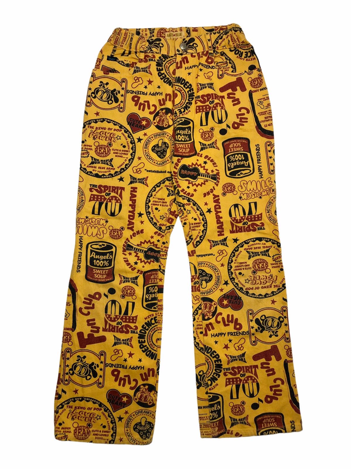 Angel Blue ❤️‍🔥DELETE24H❤️‍🔥1990s Angel Blue Fullprinted Denim Pants Size US 26 / EU 42 - 2 Thumbnail