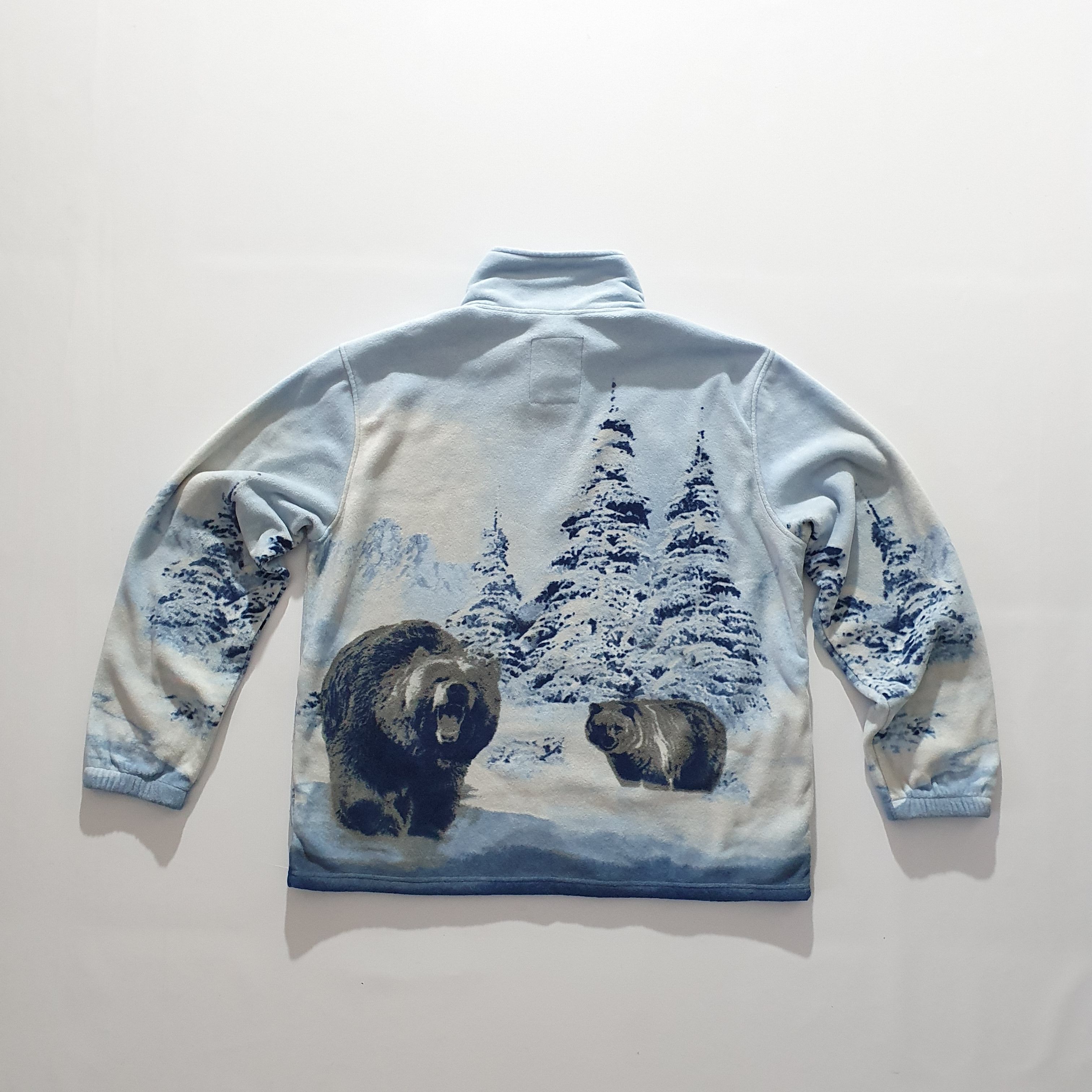 Vintage Rare Blue Vintage Animals Nature Print Fleece Light Jacket Size US XL / EU 56 / 4 - 6 Thumbnail