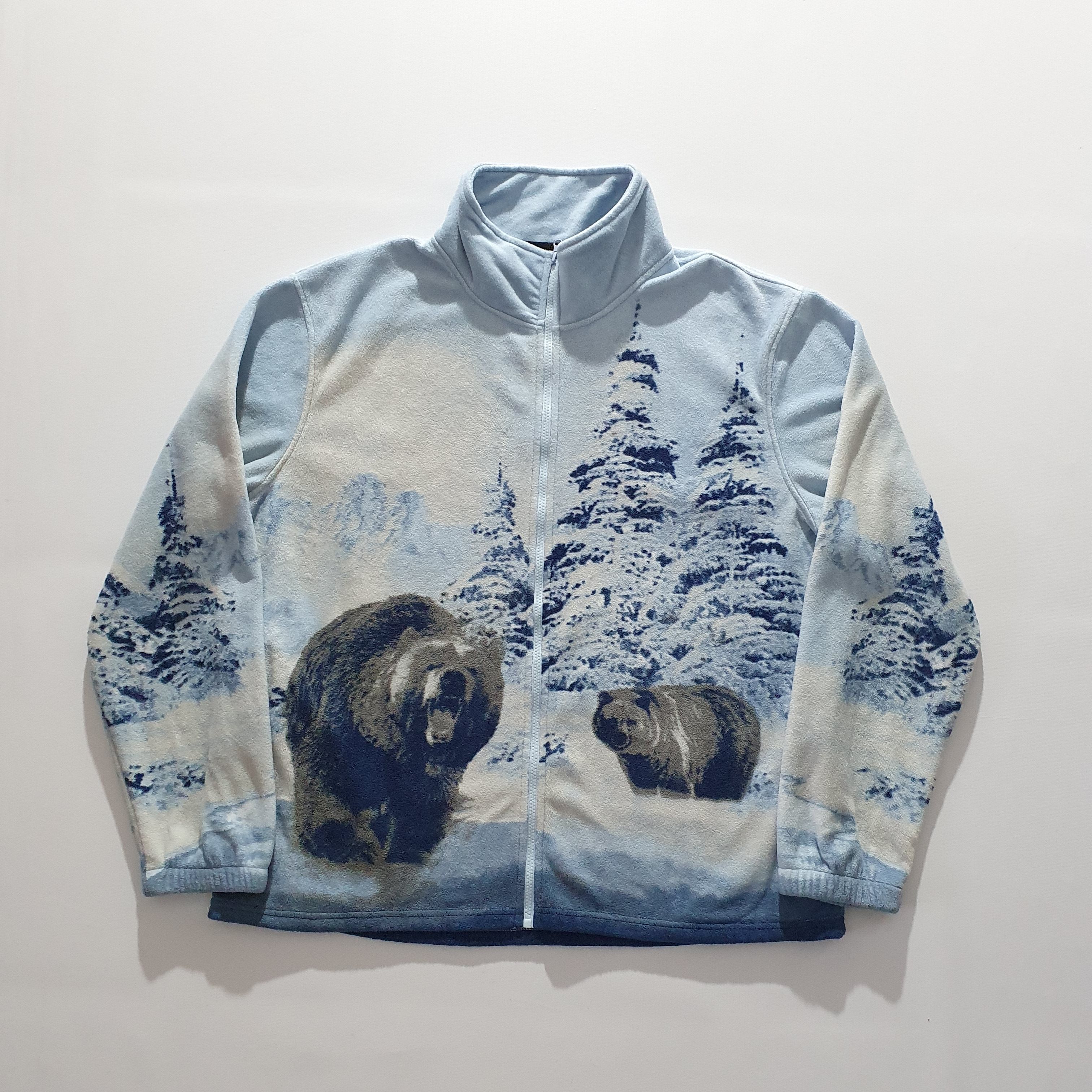 Vintage Rare Blue Vintage Animals Nature Print Fleece Light Jacket Size US XL / EU 56 / 4 - 5 Thumbnail