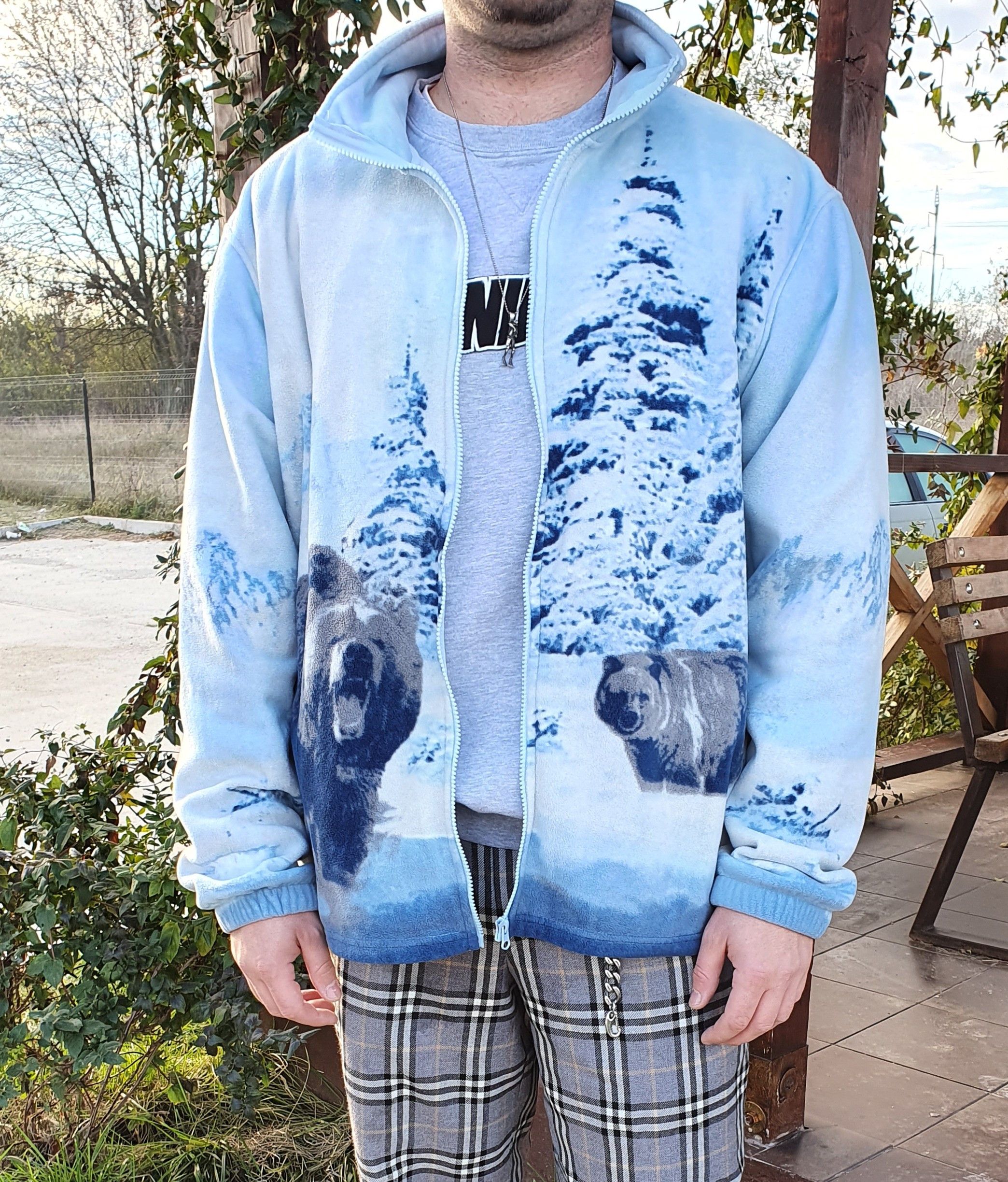 Vintage Rare Blue Vintage Animals Nature Print Fleece Light Jacket Size US XL / EU 56 / 4 - 2 Thumbnail