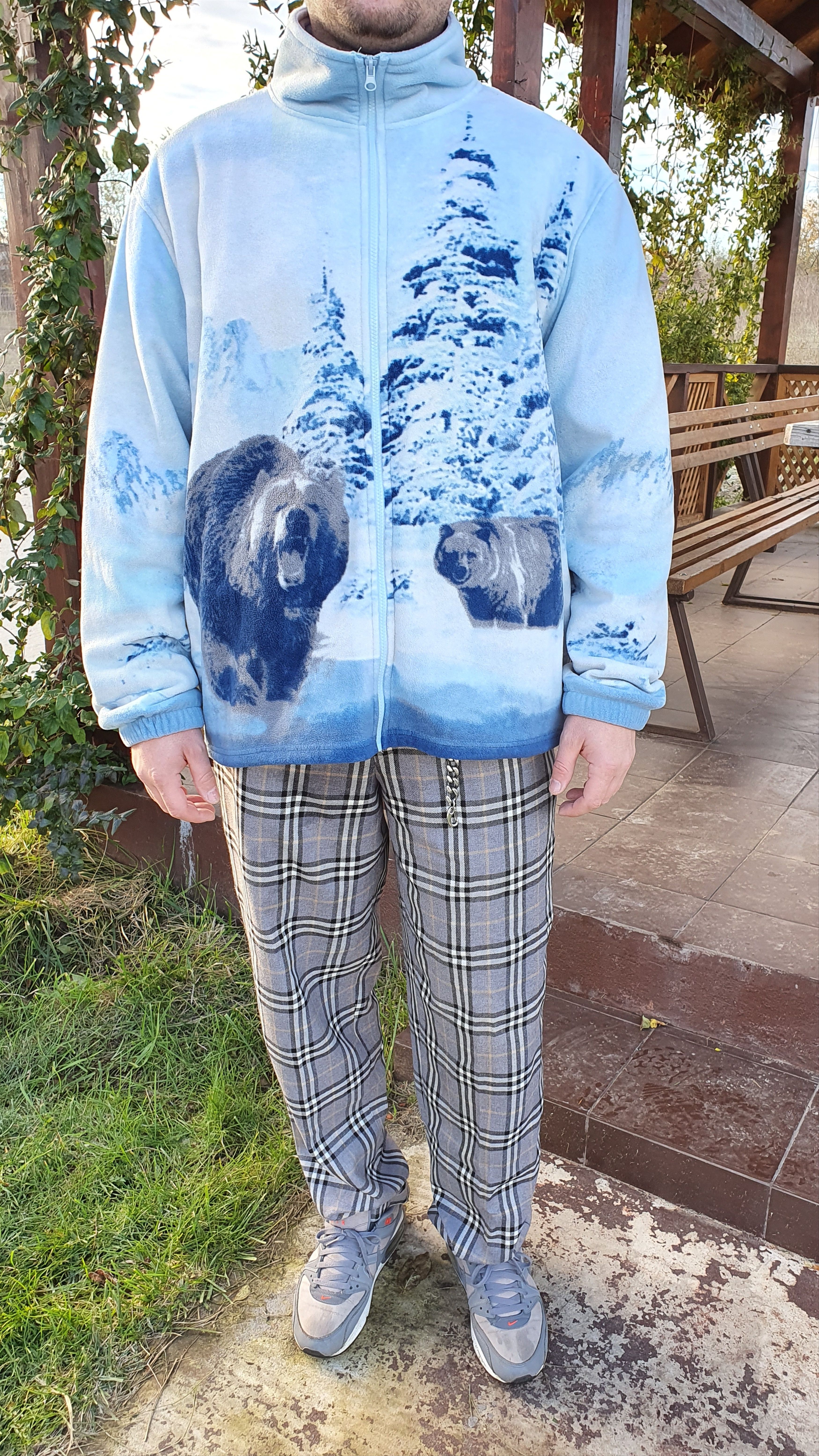 Vintage Rare Blue Vintage Animals Nature Print Fleece Light Jacket Size US XL / EU 56 / 4 - 4 Thumbnail