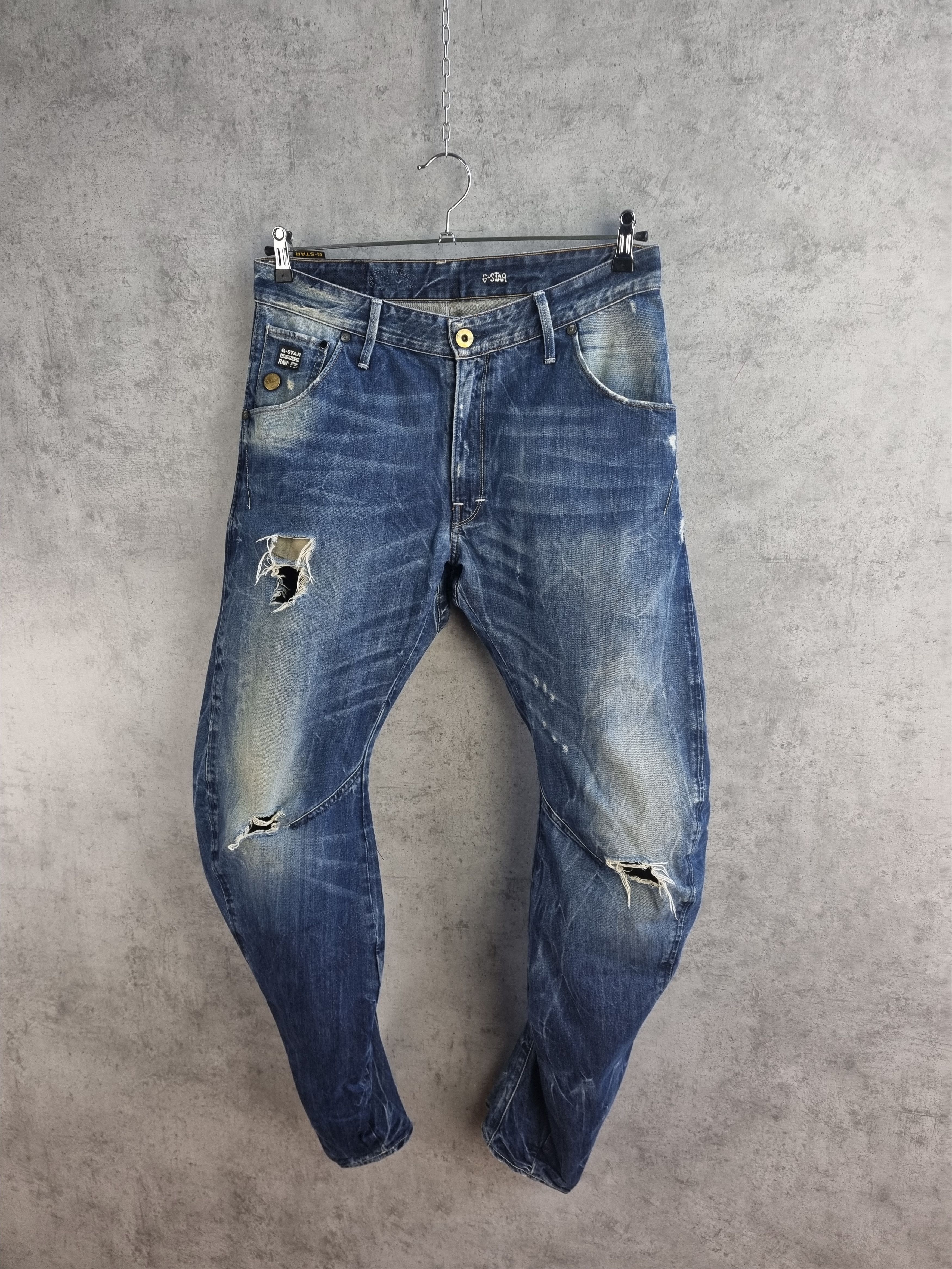 G-Star G STAR Arc Loose Ripped Tapered Denim Jeans Size US 32 / EU 48 - 1 Thumbnail