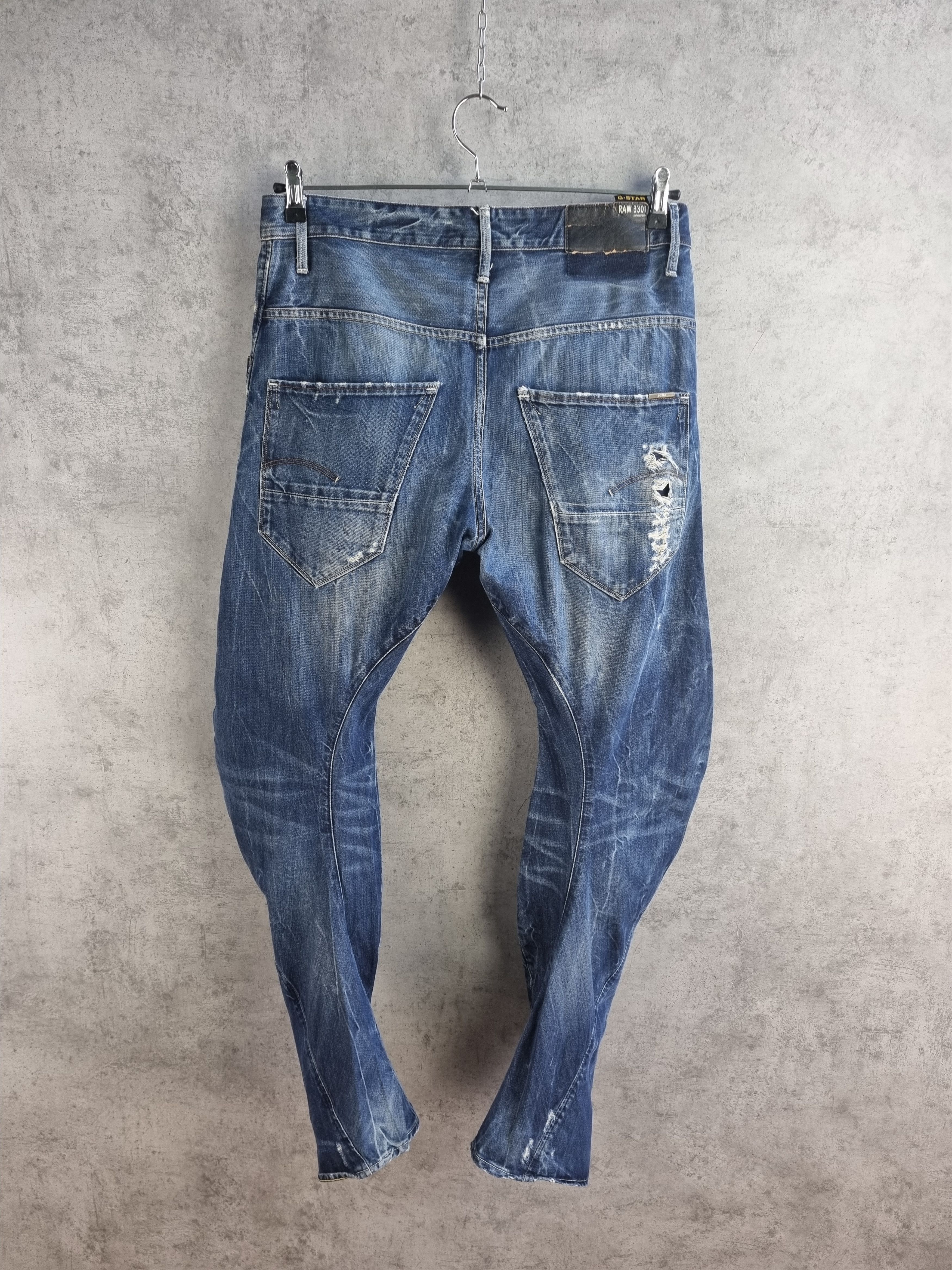 G-Star G STAR Arc Loose Ripped Tapered Denim Jeans Size US 32 / EU 48 - 2 Thumbnail