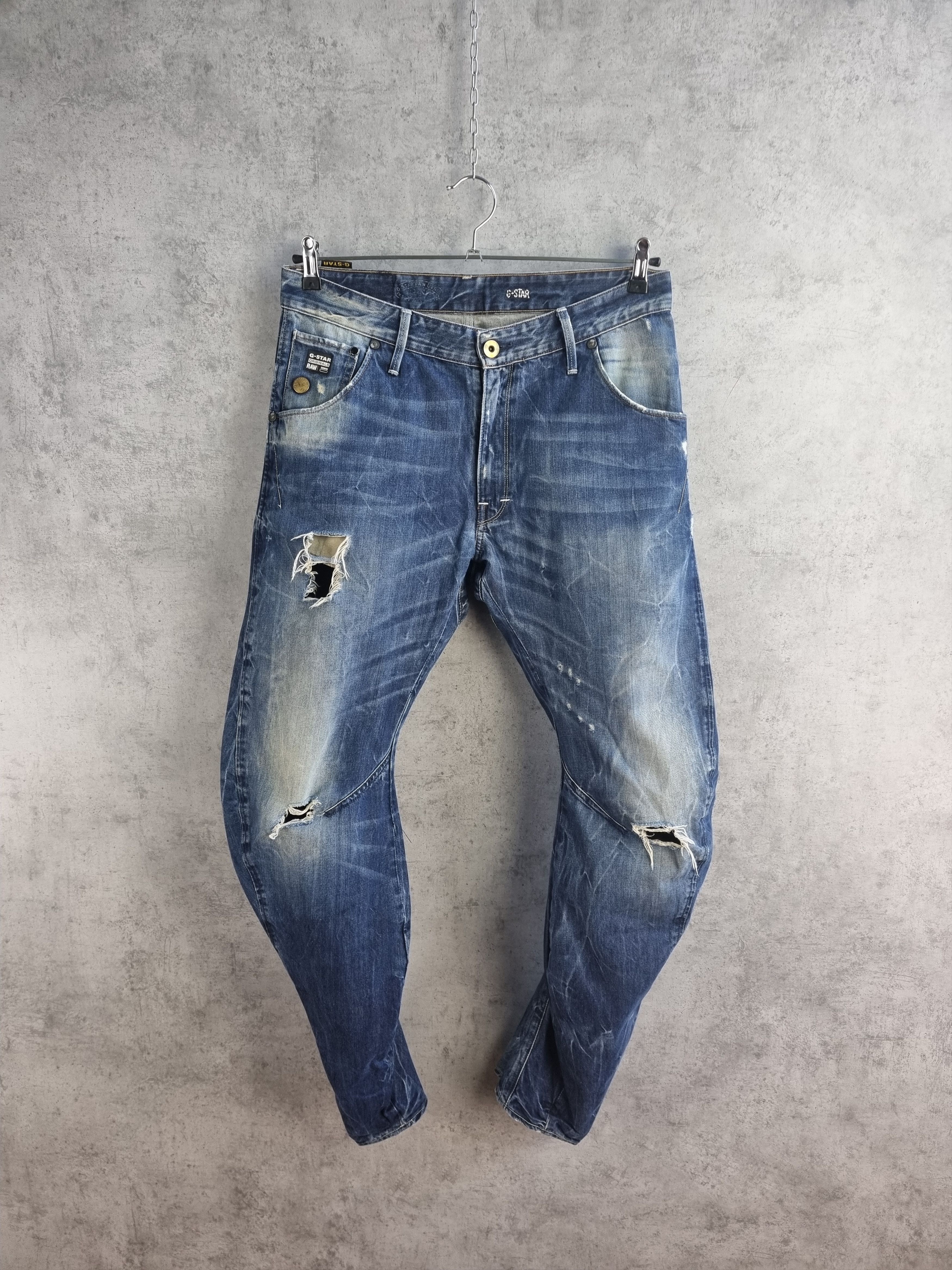 G-Star G STAR Arc Loose Ripped Tapered Denim Jeans Size US 32 / EU 48 - 14 Thumbnail
