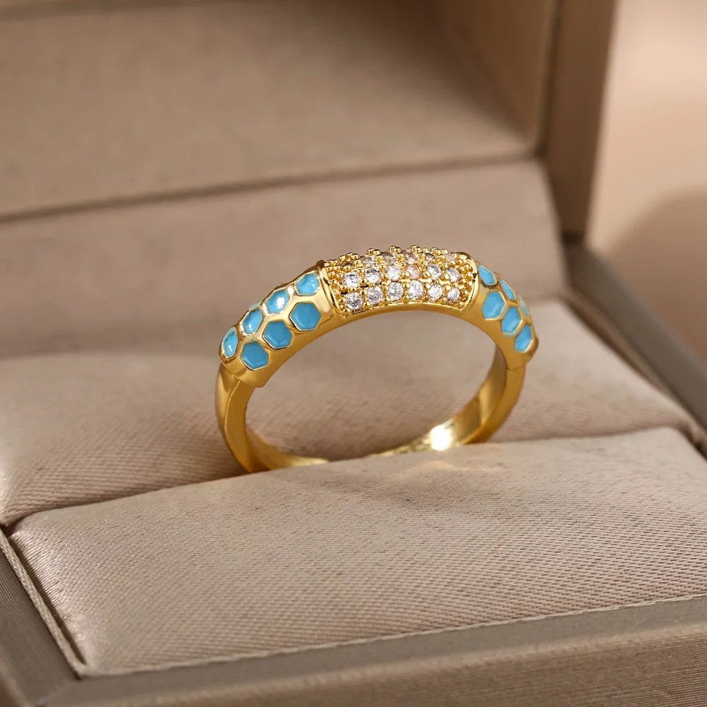 Jewelry Creative Handmade Enamel Craft Ring Size ONE SIZE - 1 Thumbnail
