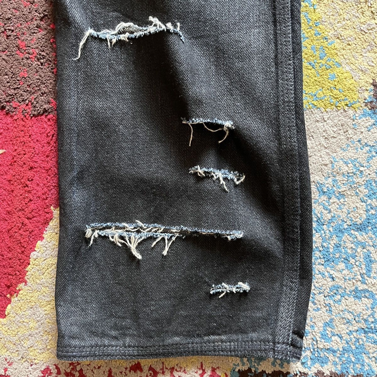 Japanese Brand Jun Takahashi Distressed Wax Denim Size US 30 / EU 46 - 9 Thumbnail