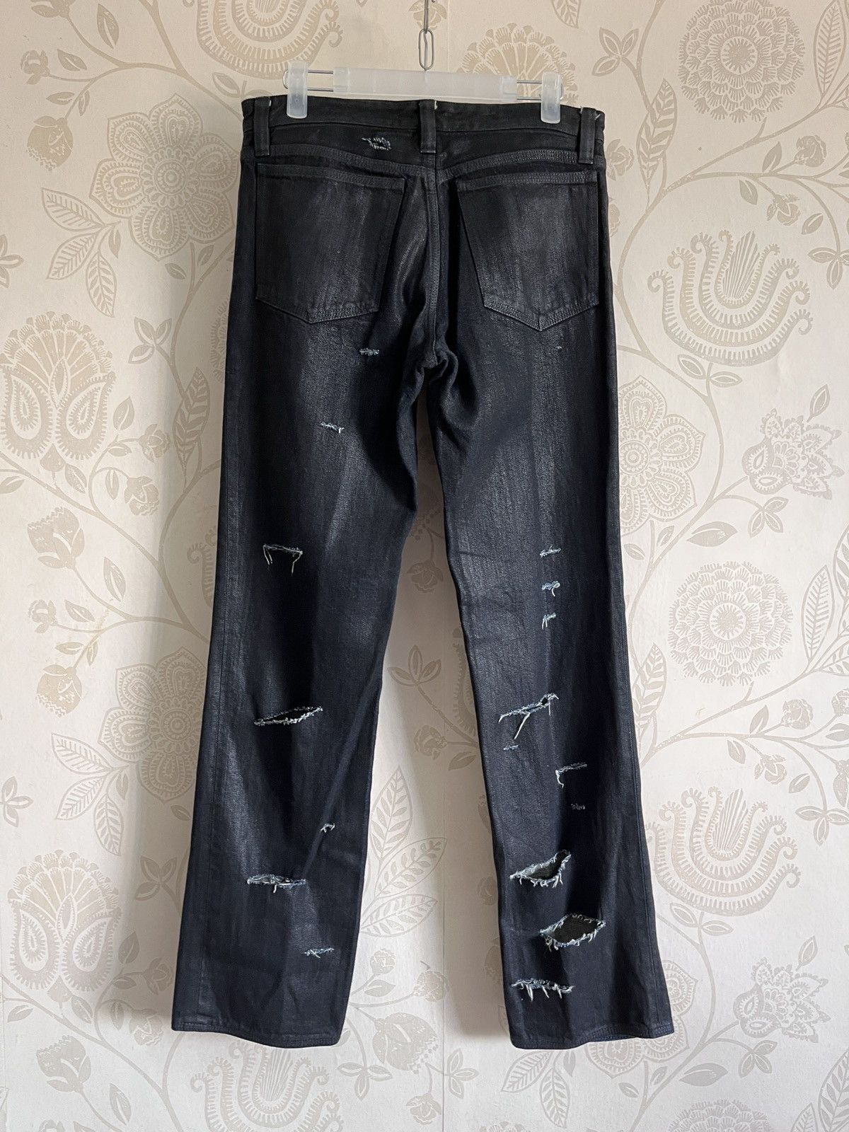 Japanese Brand Jun Takahashi Distressed Wax Denim Size US 30 / EU 46 - 15 Thumbnail