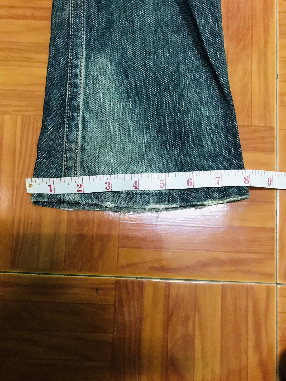 Levi's Louis Black Distressed Bootcut Jeans Faded Blue Vtg Wash Size US 31 - 14 Thumbnail