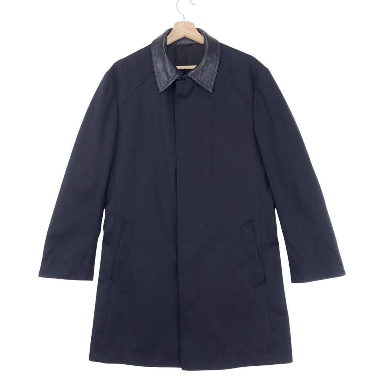 Designer × Versace Versace Collection Leather Collar Overcoat Size US L / EU 52-54 / 3 - 1 Thumbnail