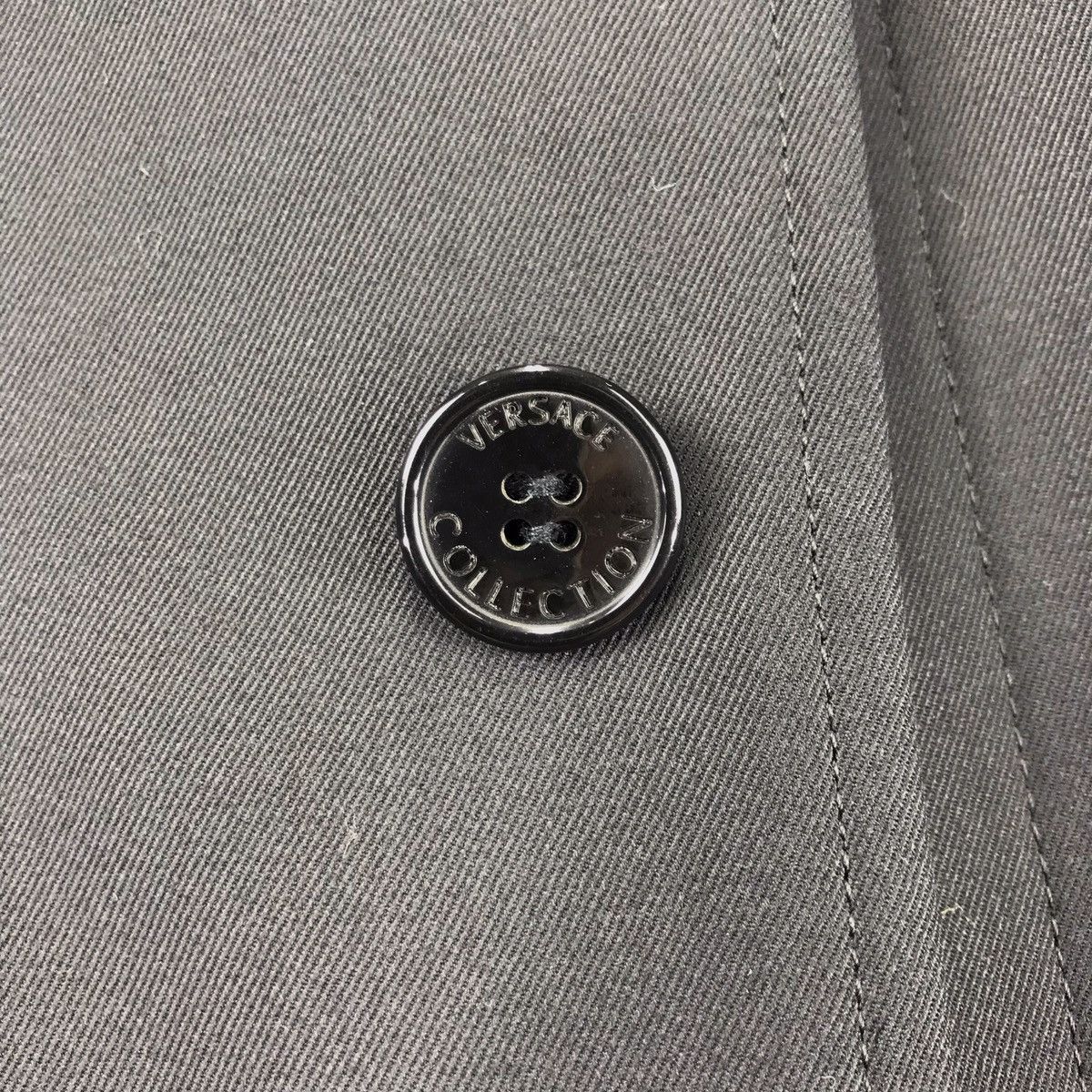 Designer × Versace Versace Collection Leather Collar Overcoat Size US L / EU 52-54 / 3 - 9 Thumbnail
